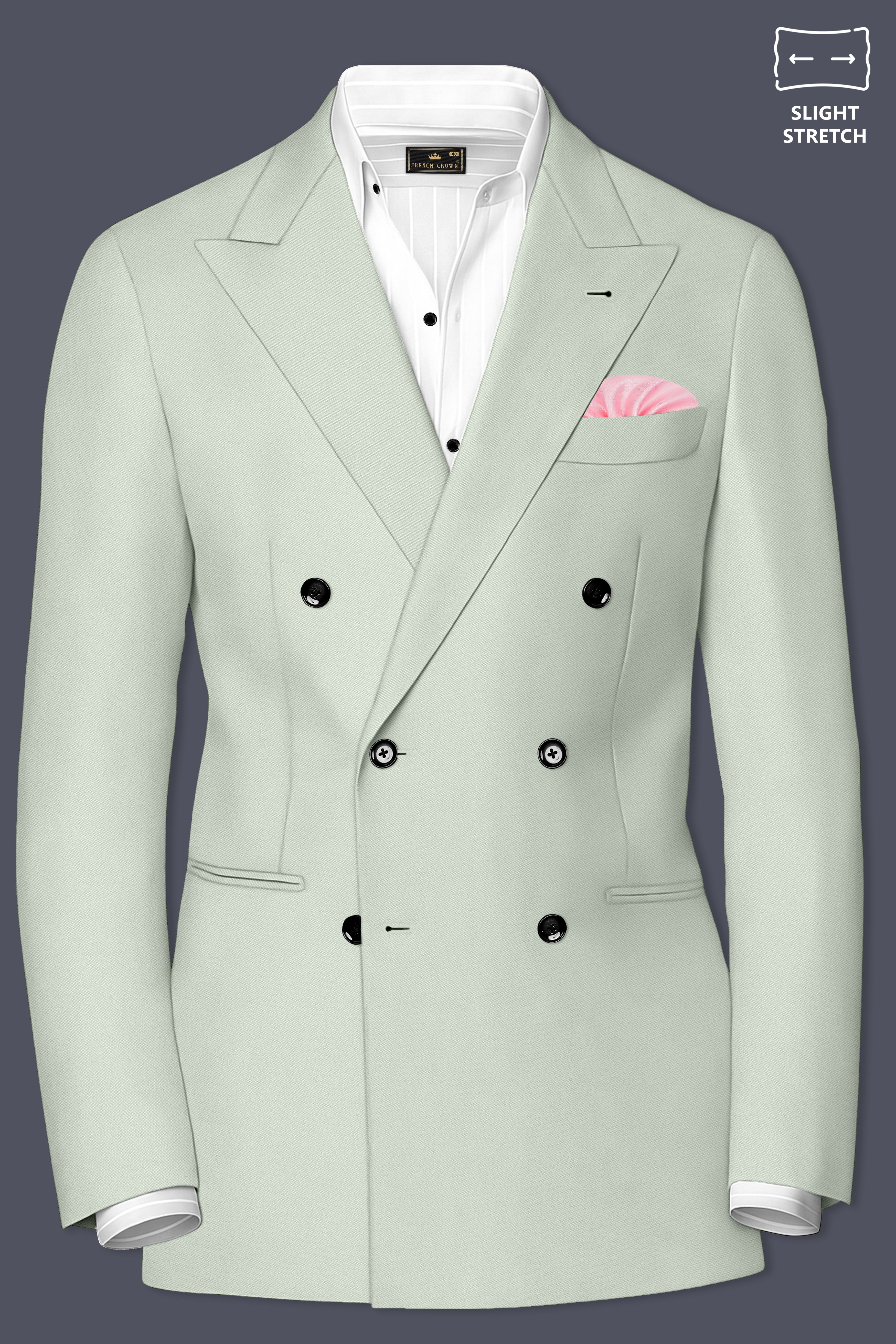 Ascend-Tasman Green Wool Rich Slight Stretch Double Breasted Suit