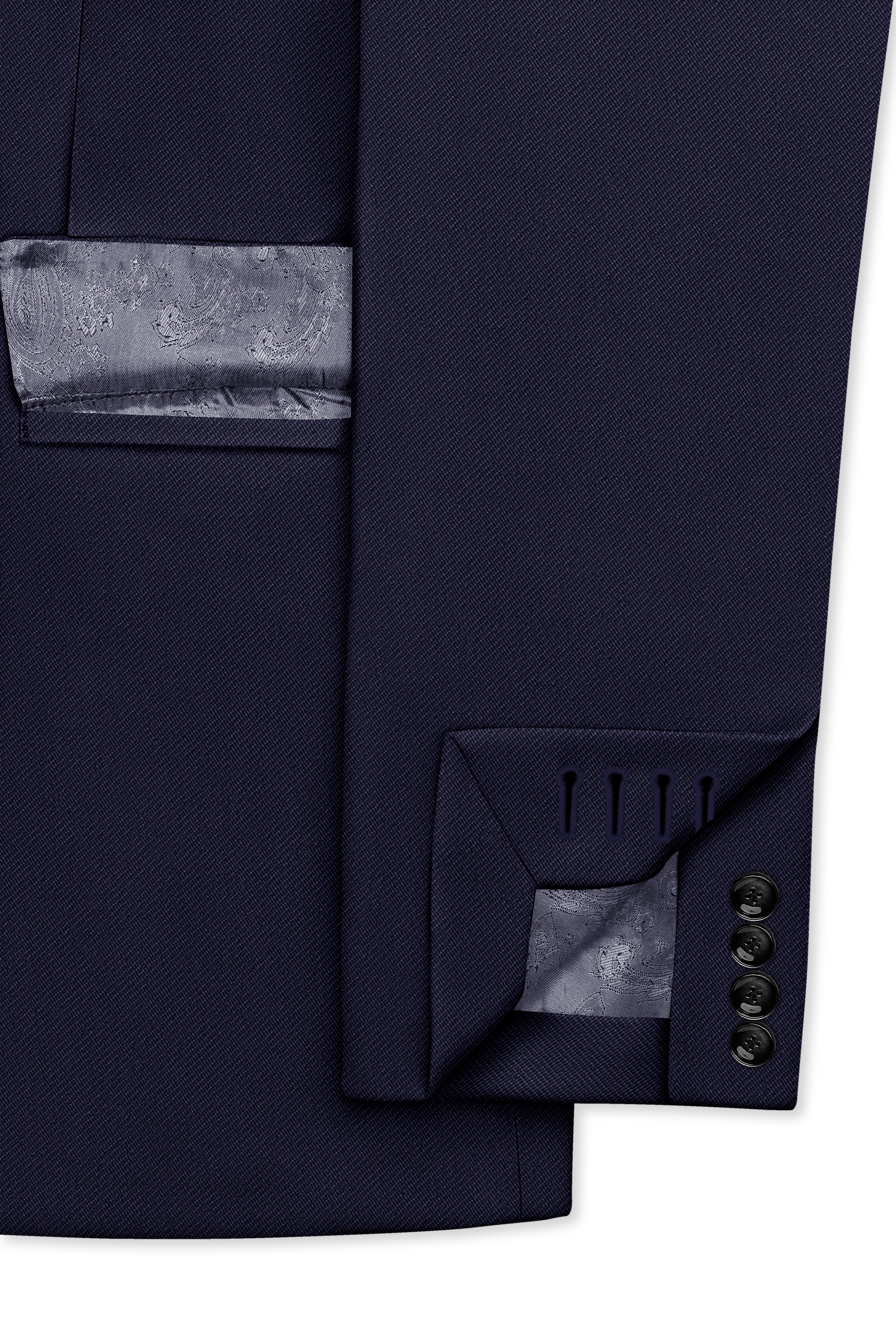 Azure-Baltic Sea Blue Wool Rich Slight Stretch Double Breasted Suit