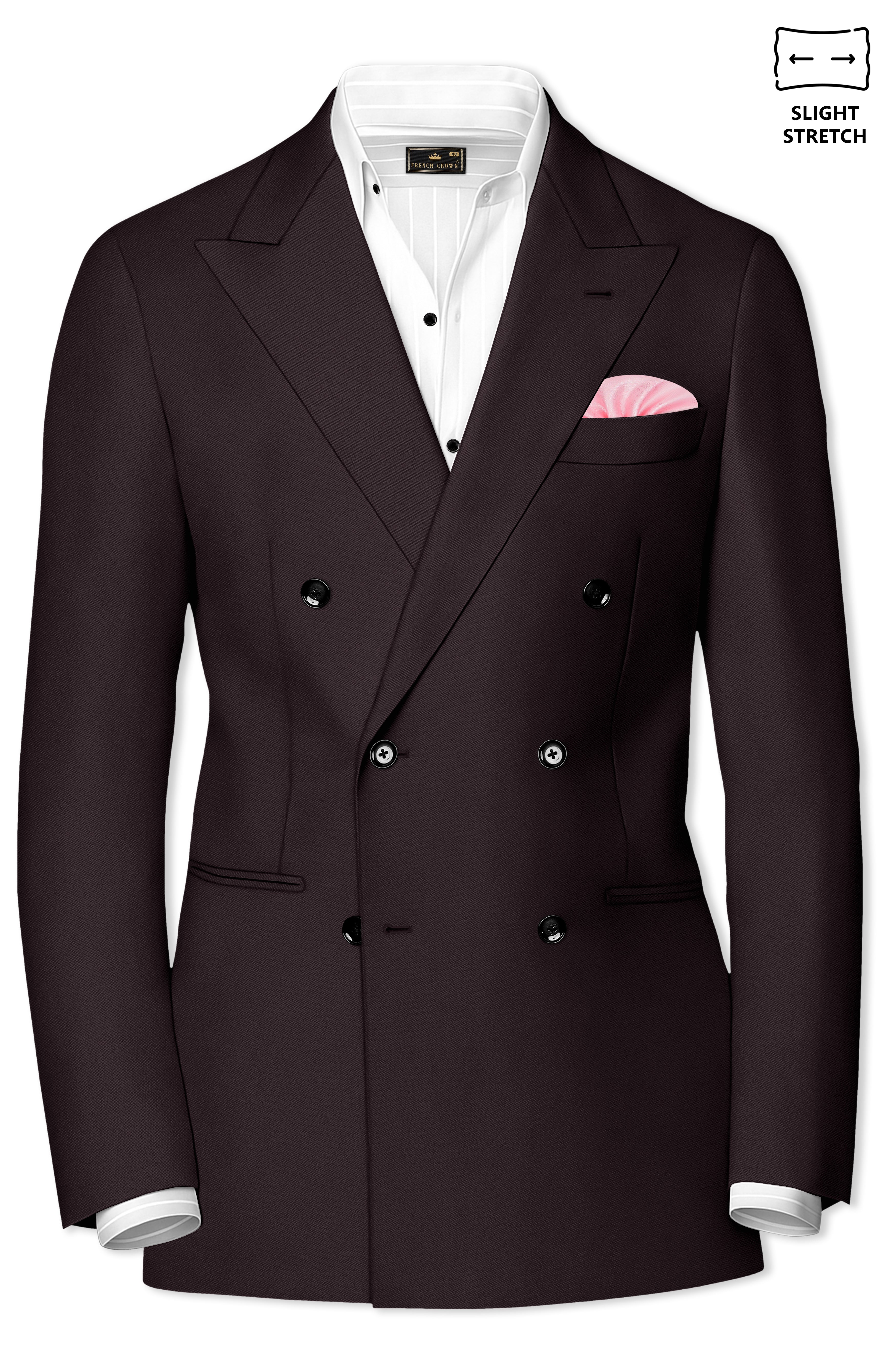 Bristol-Eclipse Brown Wool Rich Slight Stretch Double Breasted Suit