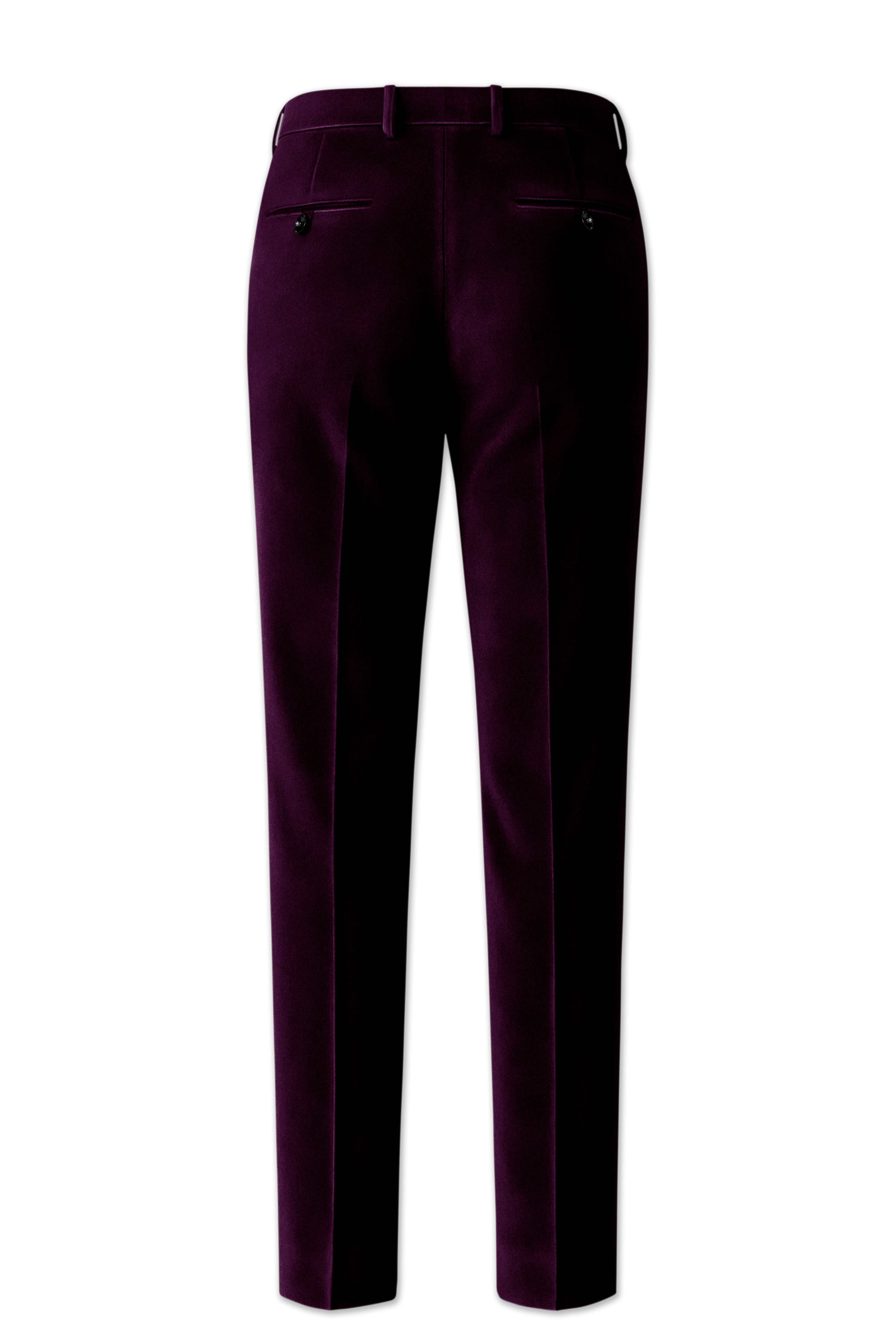 Regalis-Asphalt Purple Velvet Peak Lapel Tuxedo Suit