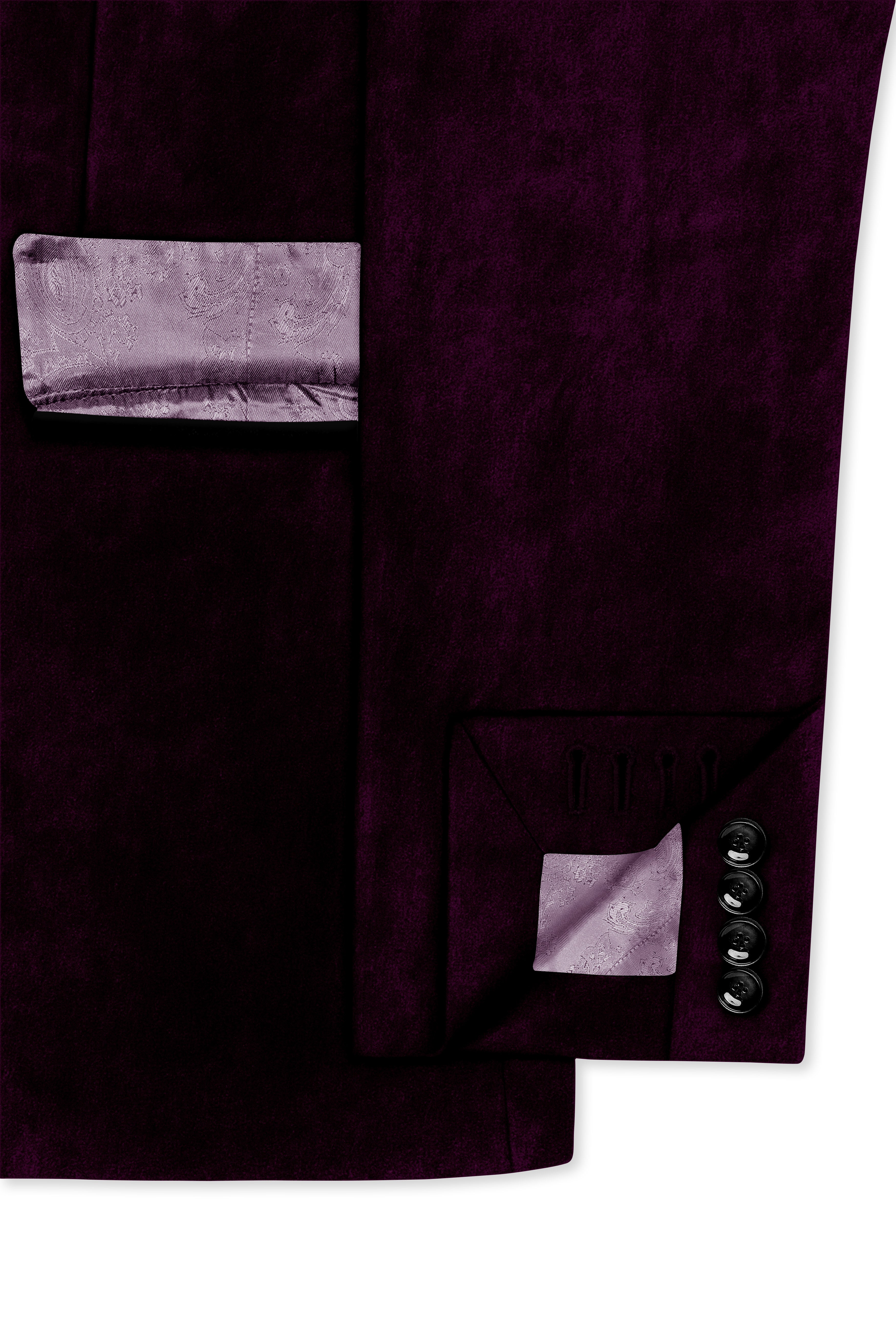 Regalis-Asphalt Purple Velvet Peak Lapel Tuxedo Suit