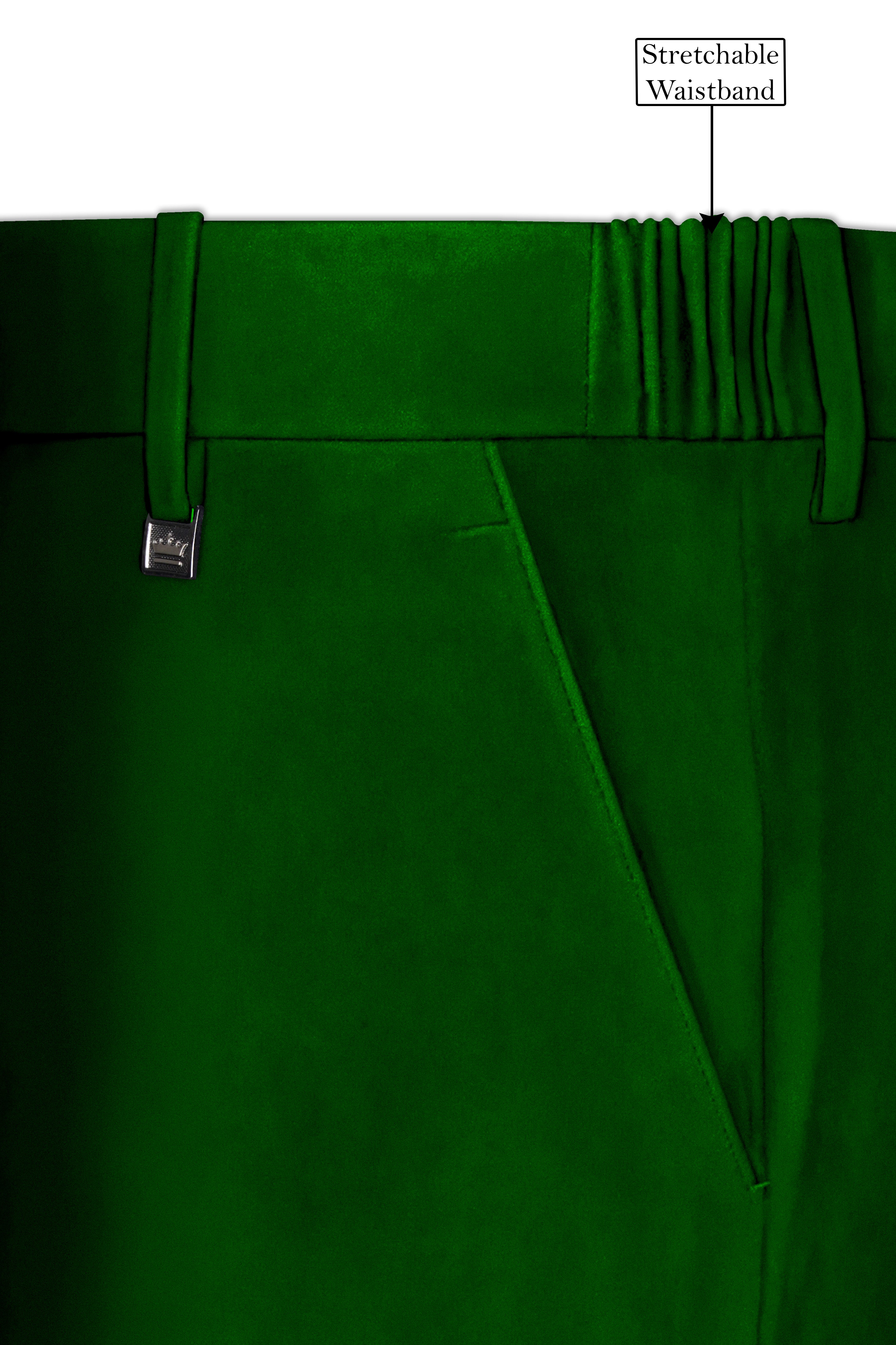 Viridian-Hunter Green Velvet Peak Lapel Tuxedo Suit