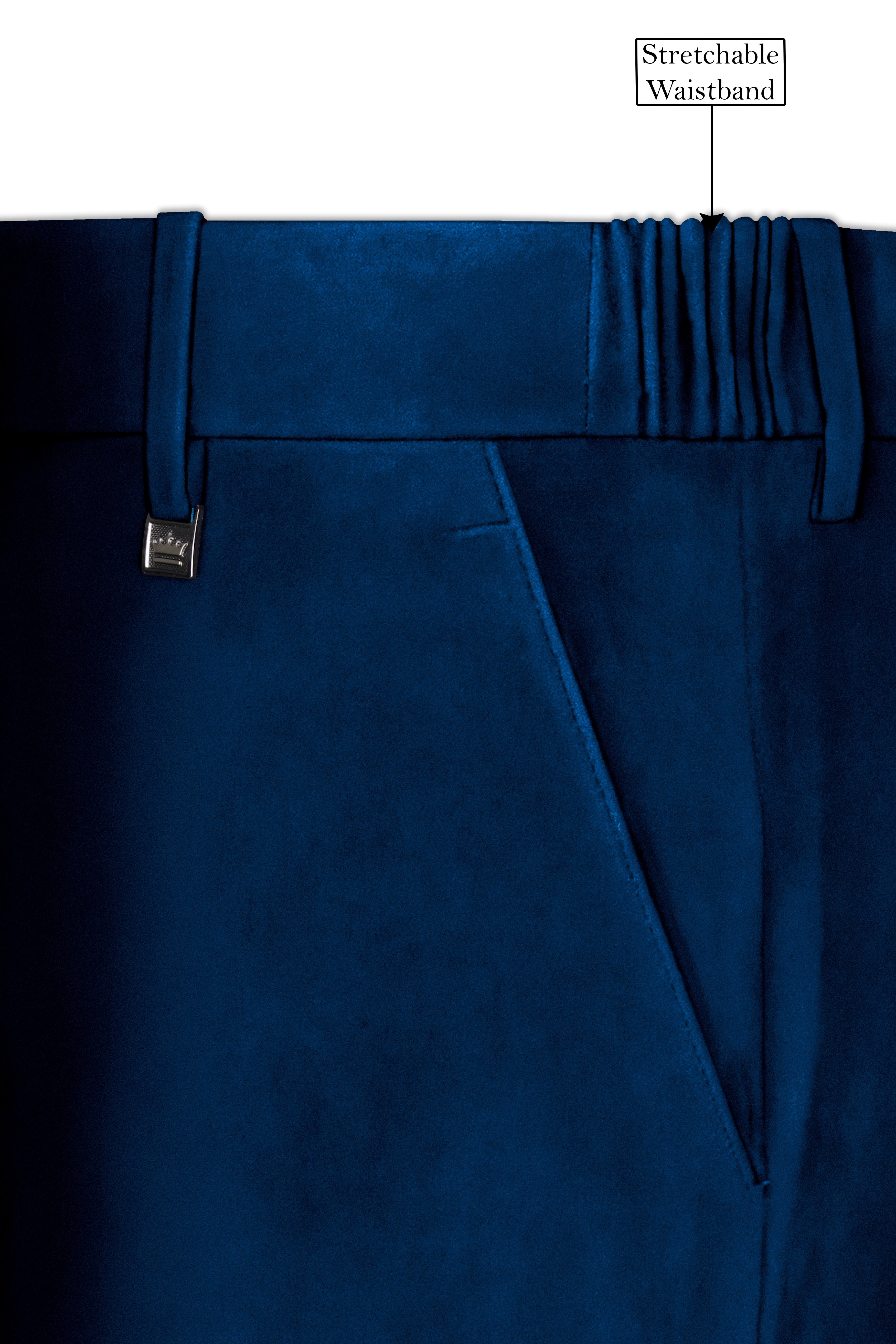 Caspian-Downriver Blue Velvet Peak Lapel Tuxedo Suit