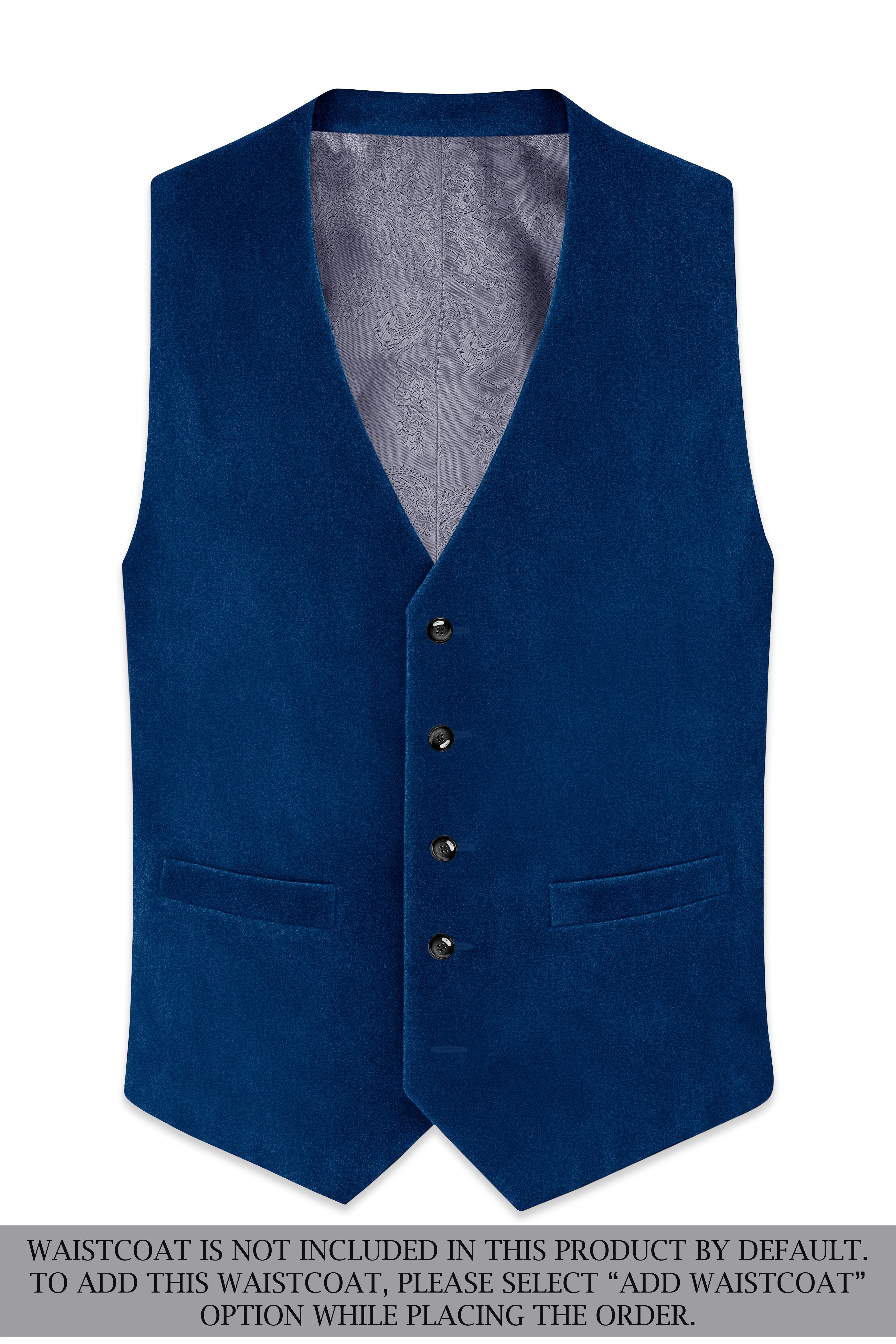 Caspian-Downriver Blue Velvet Peak Lapel Tuxedo Suit