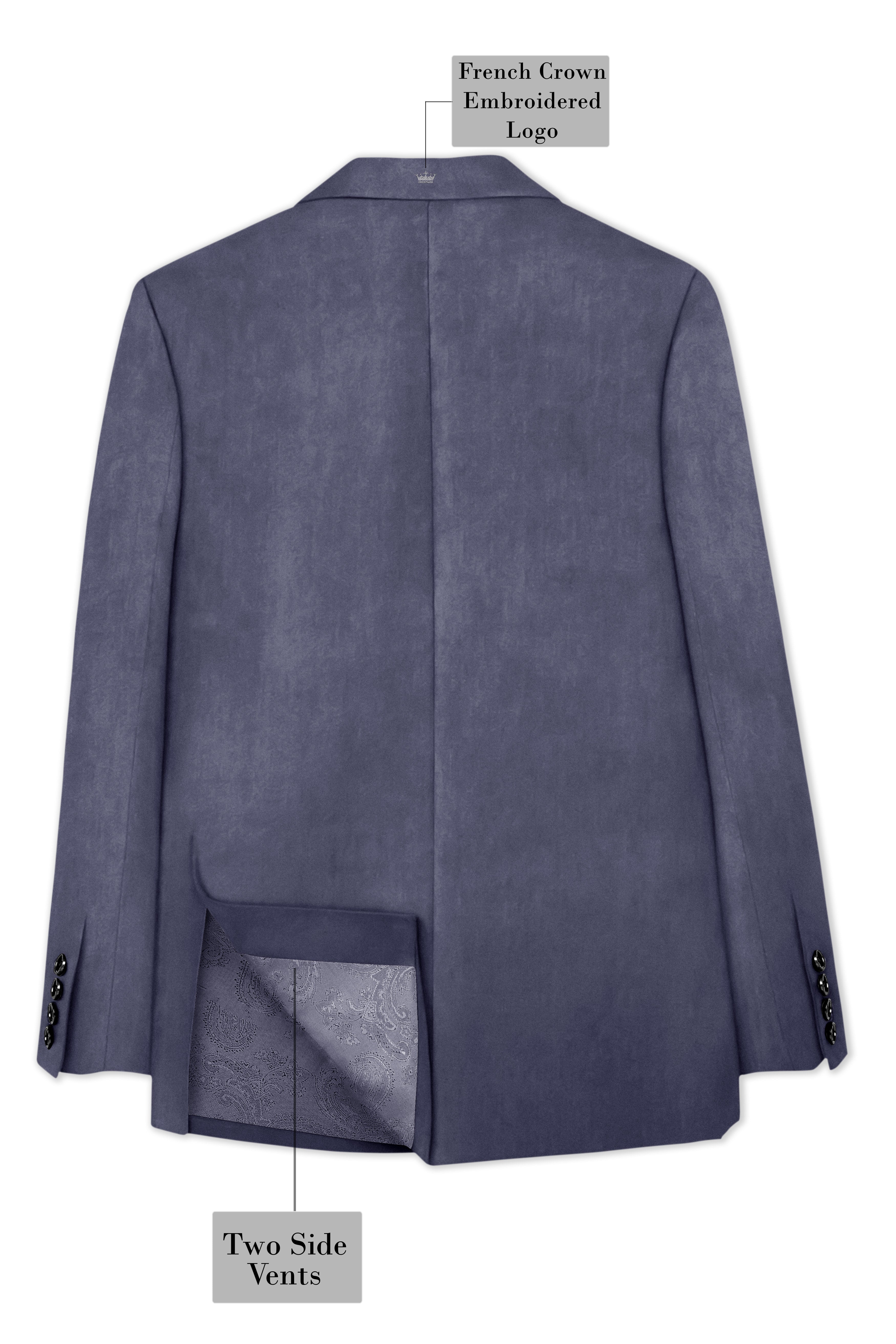 Imperium-Gun Powder Gray Velvet Peak Lapel Tuxedo Suit