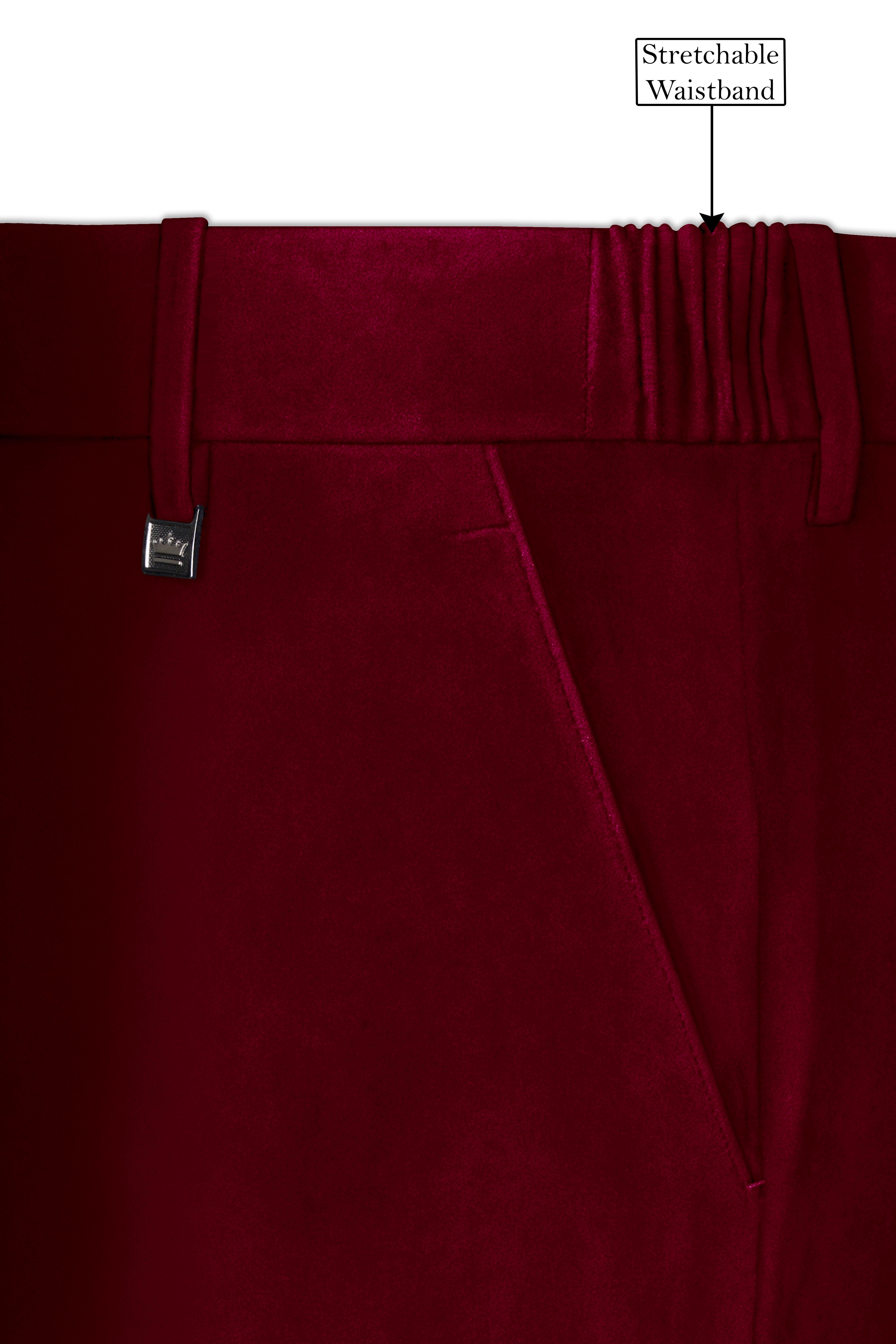 Amour-Scarlet Pink Velvet Peak Lapel Tuxedo Suit