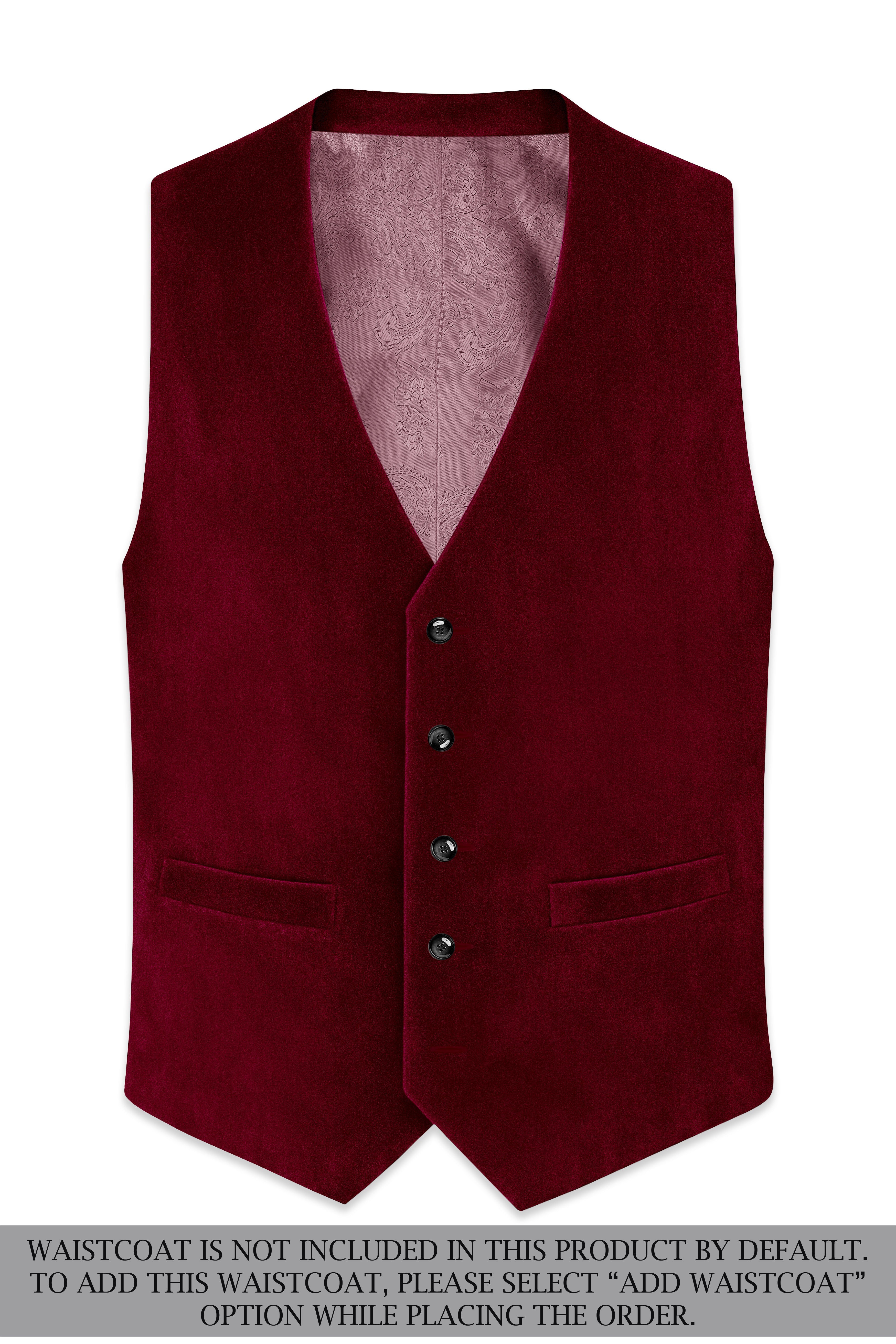Amour-Scarlet Pink Velvet Peak Lapel Tuxedo Suit