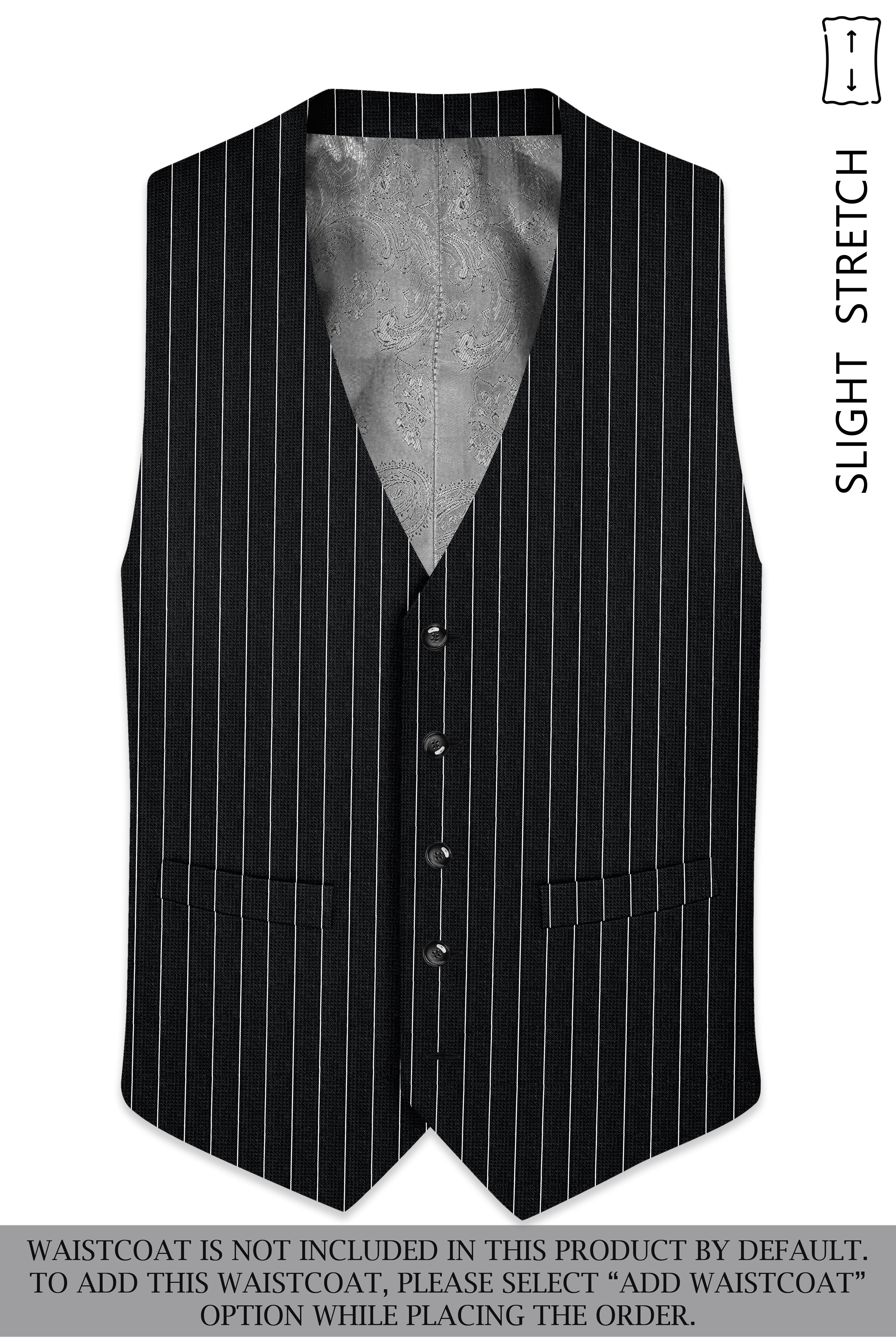 Viceroy-Jade Black And Bright White Chalk Striped Wool Rich Slight Stretch Single Breasted Suit