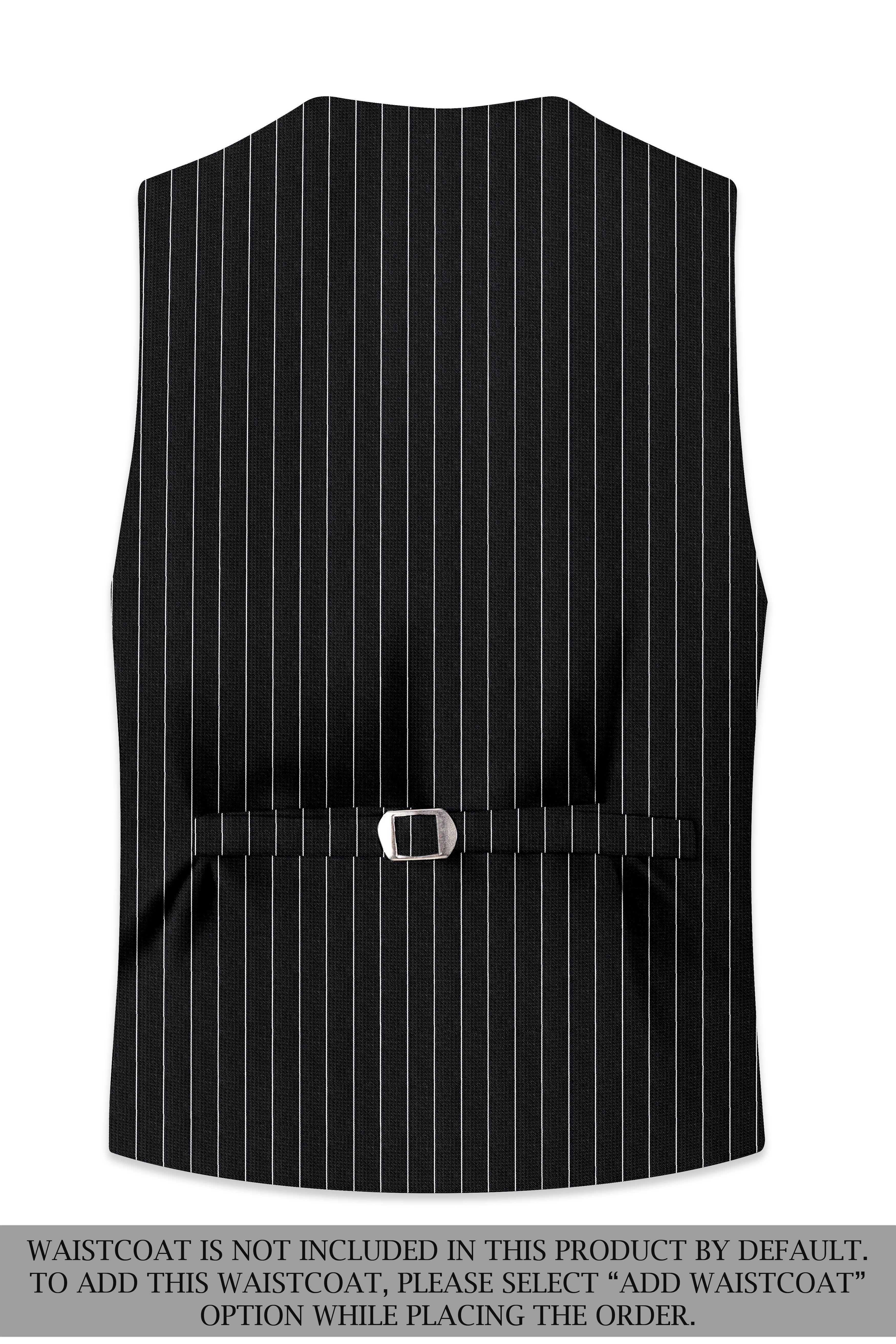 Viceroy-Jade Black And Bright White Chalk Striped Wool Rich Slight Stretch Single Breasted Suit
