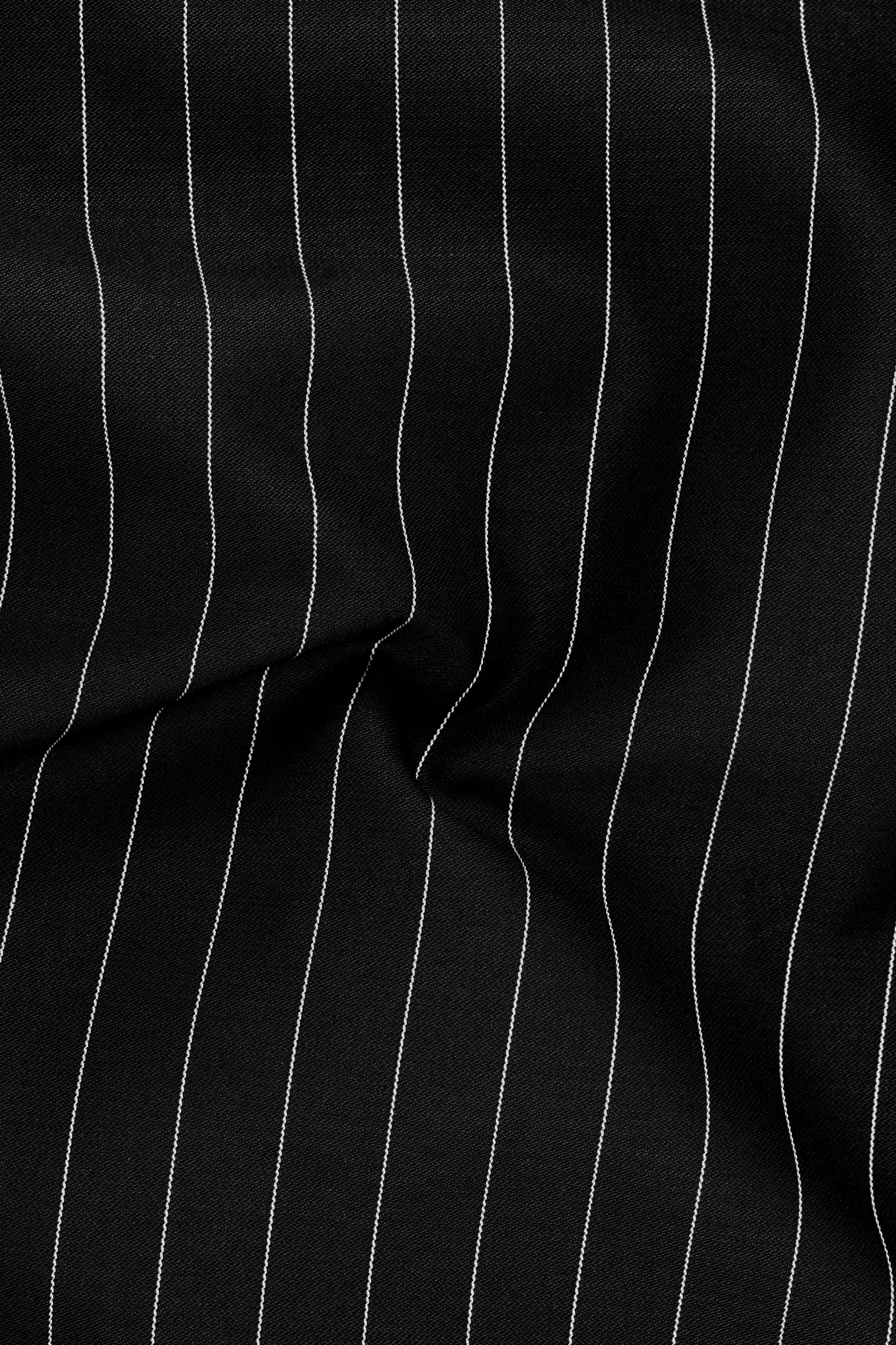 Noirline-Jade Black And Bright White Awning Striped Wool Rich Slight Stretch Single Breasted Suit