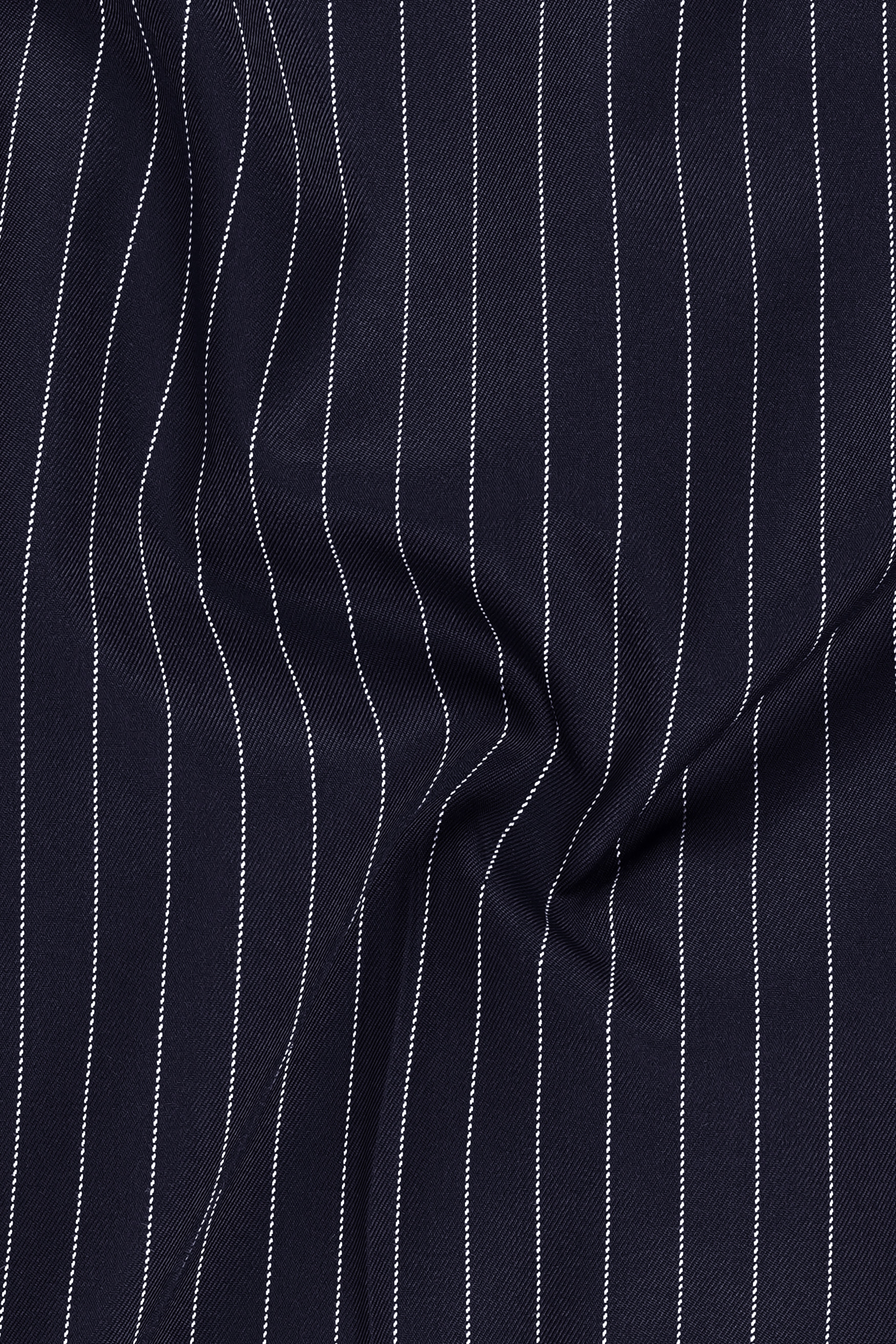 Aurelius-Cinder Blue Bright White Chalk Striped Wool Rich Slight Stretch Double Breasted Suit