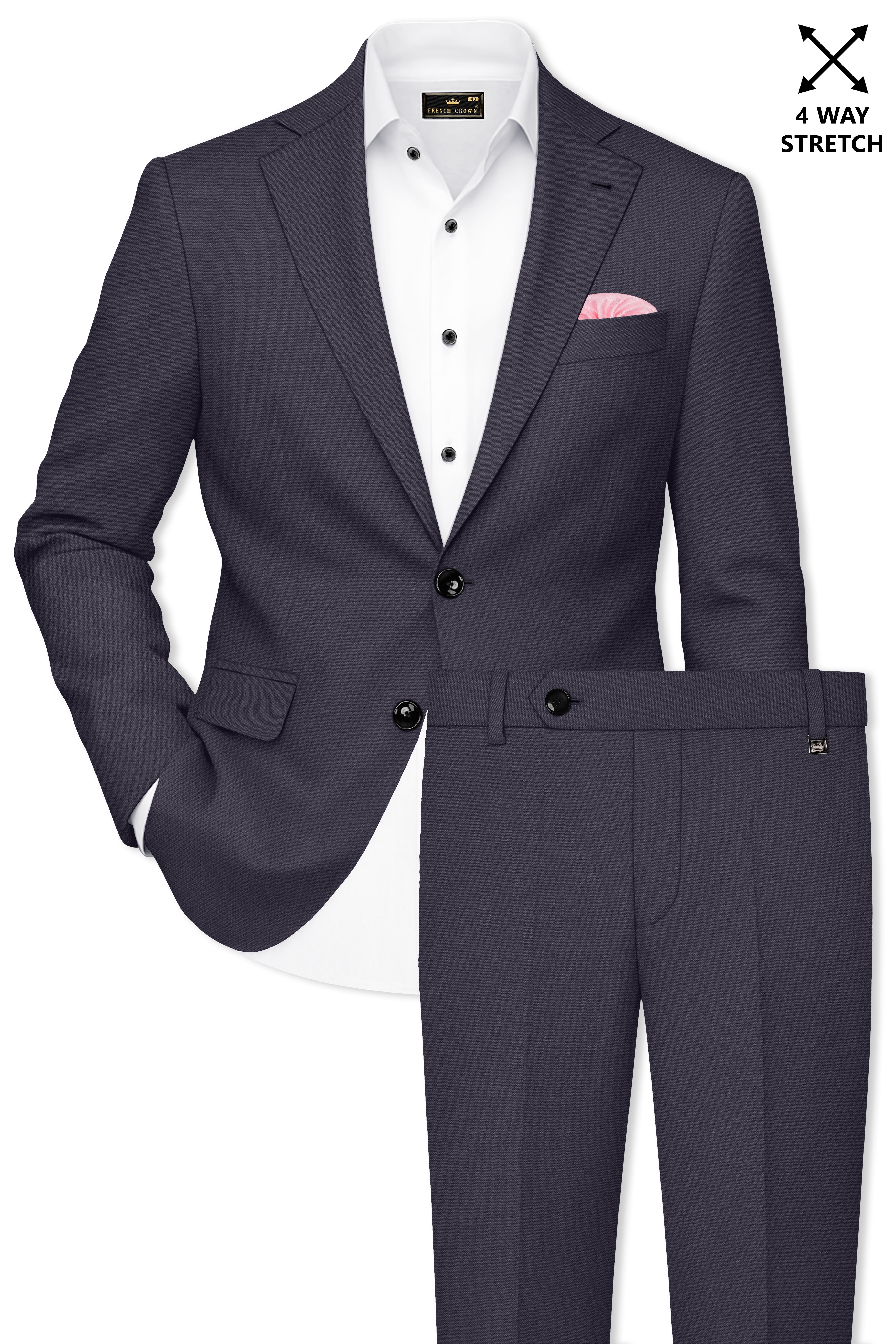 Aeris-Bastilie Gray 4-Way Stretch Wrinkle-Free Fluid Drape Fabric Single Breasted Suit