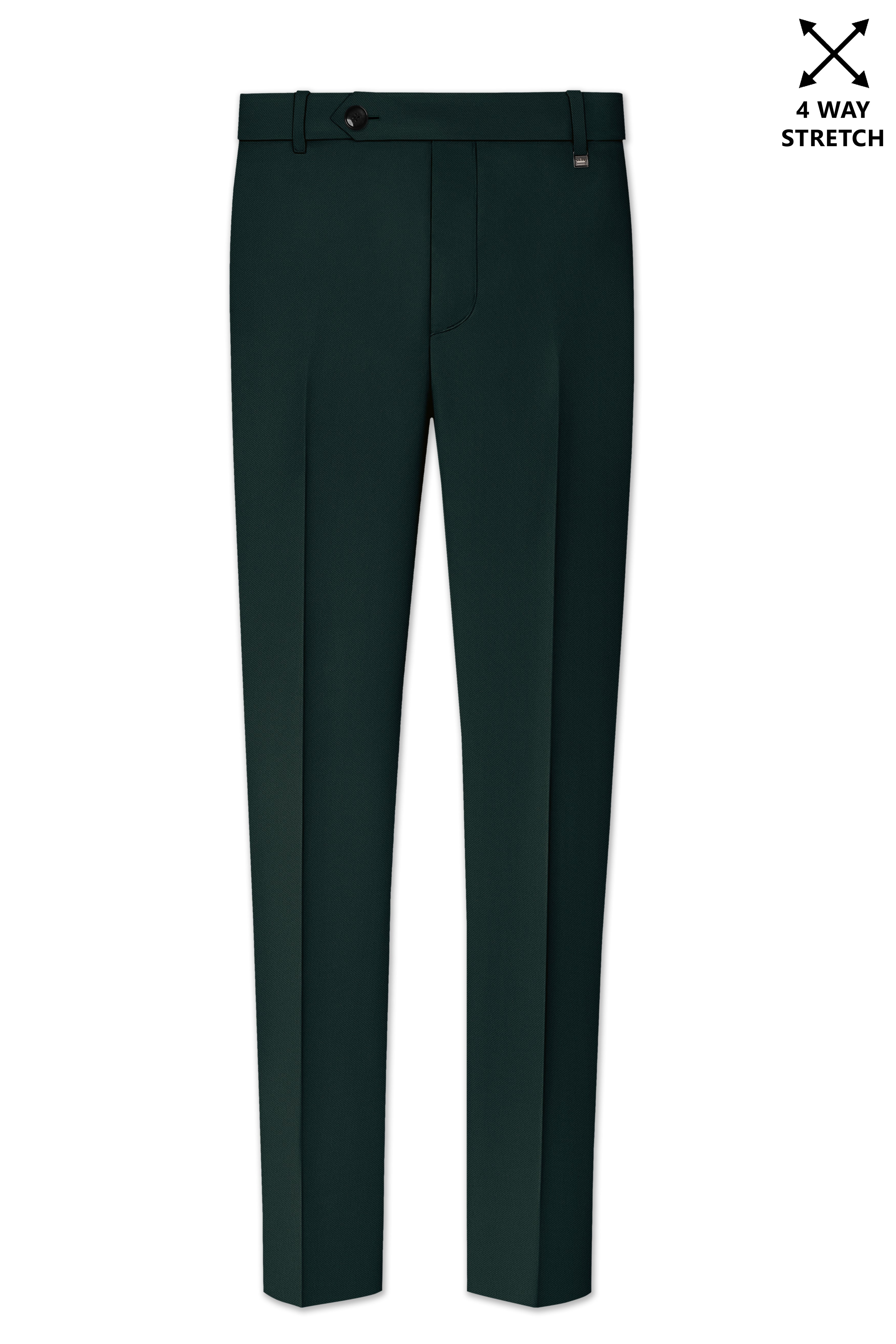 Verde-Aztec Green 4-Way Stretch Wrinkle-Free Fluid Drape Fabric Single Breasted Suit