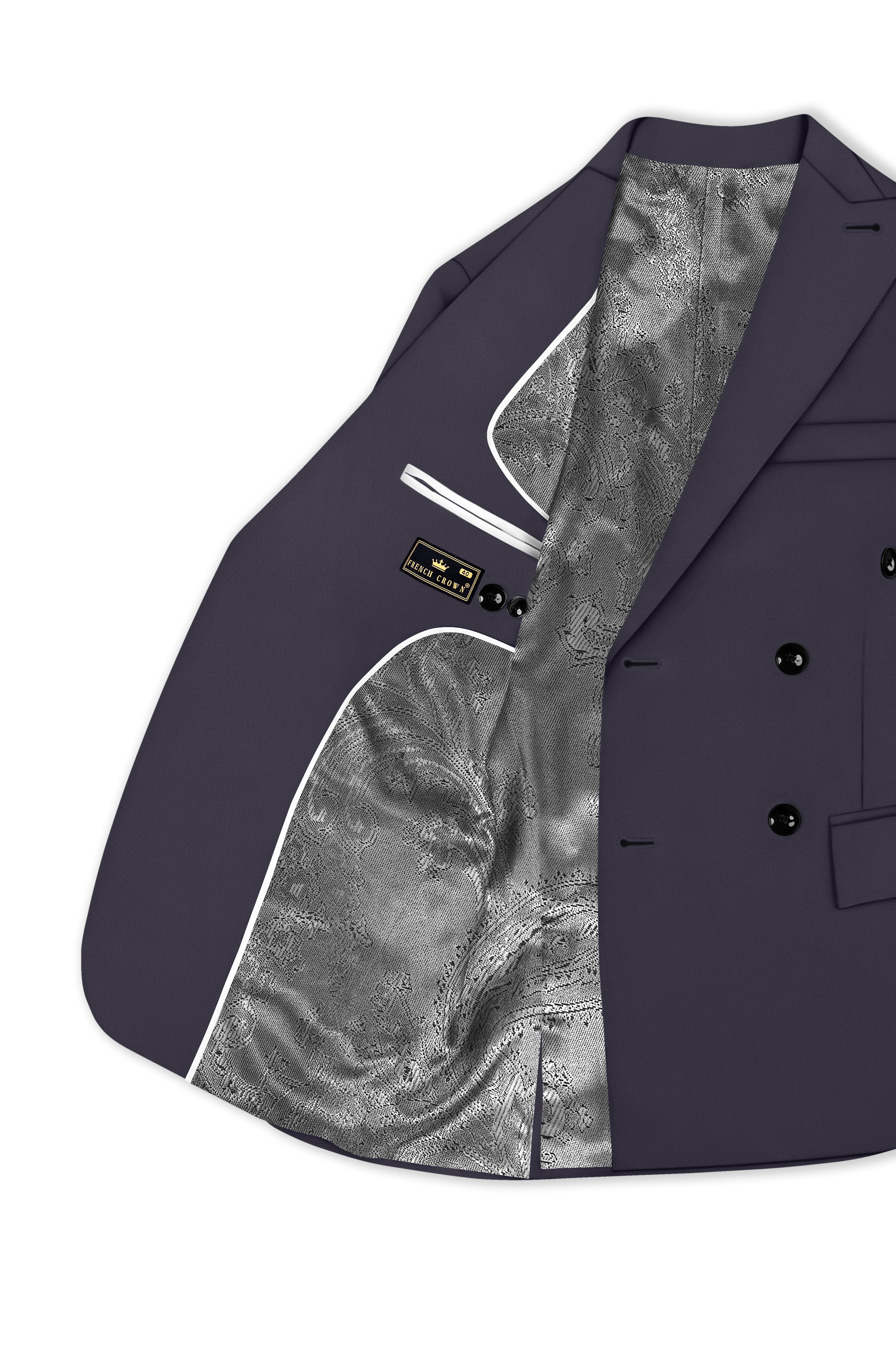 Aeris-Bastilie Gray 4-Way Stretch Wrinkle-Free Fluid Drape Fabric Double Breasted Suit