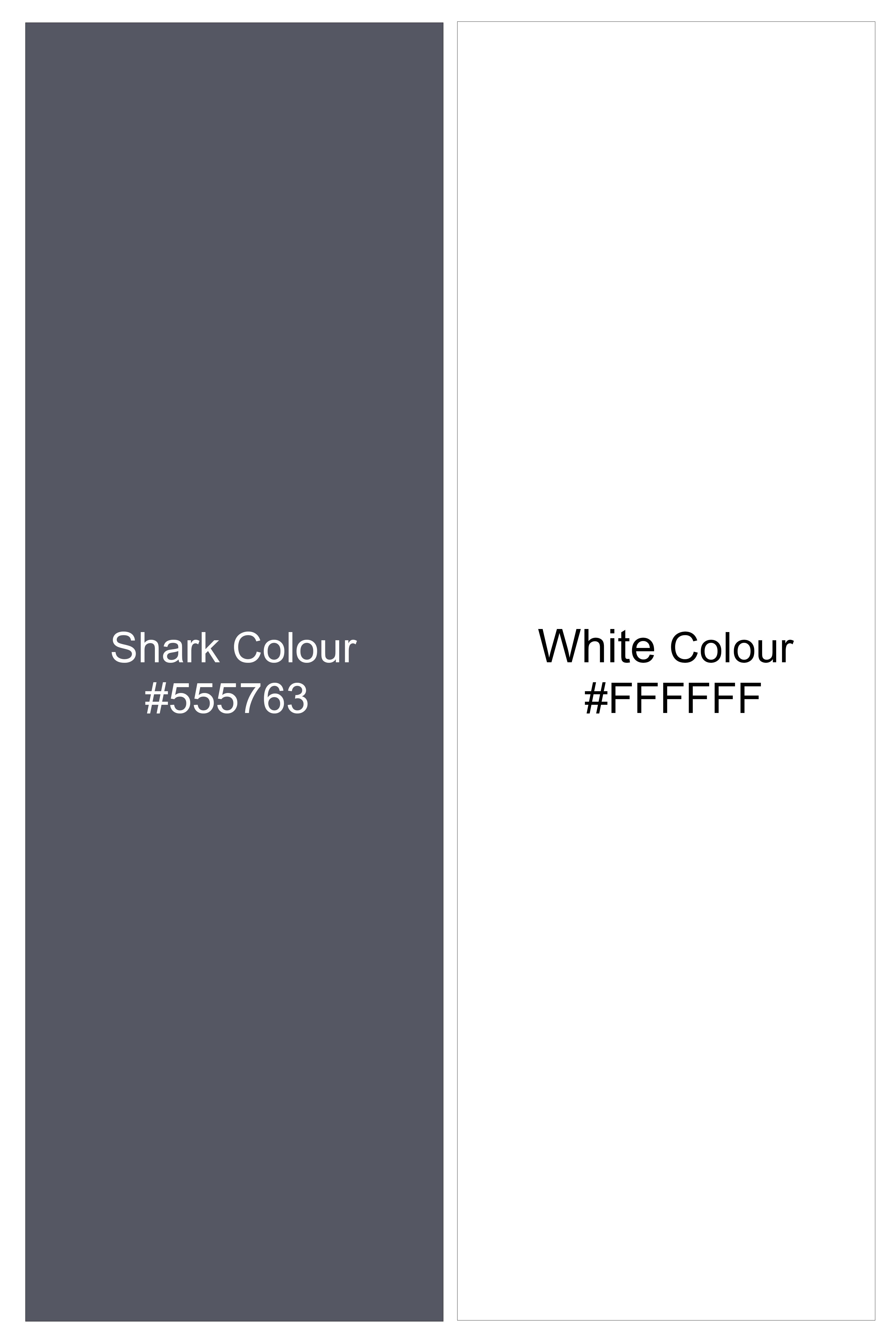 Monarch-Shark Gray And Bright White Chalk Striped Wool Rich Slight Stretch Single Breasted Suit