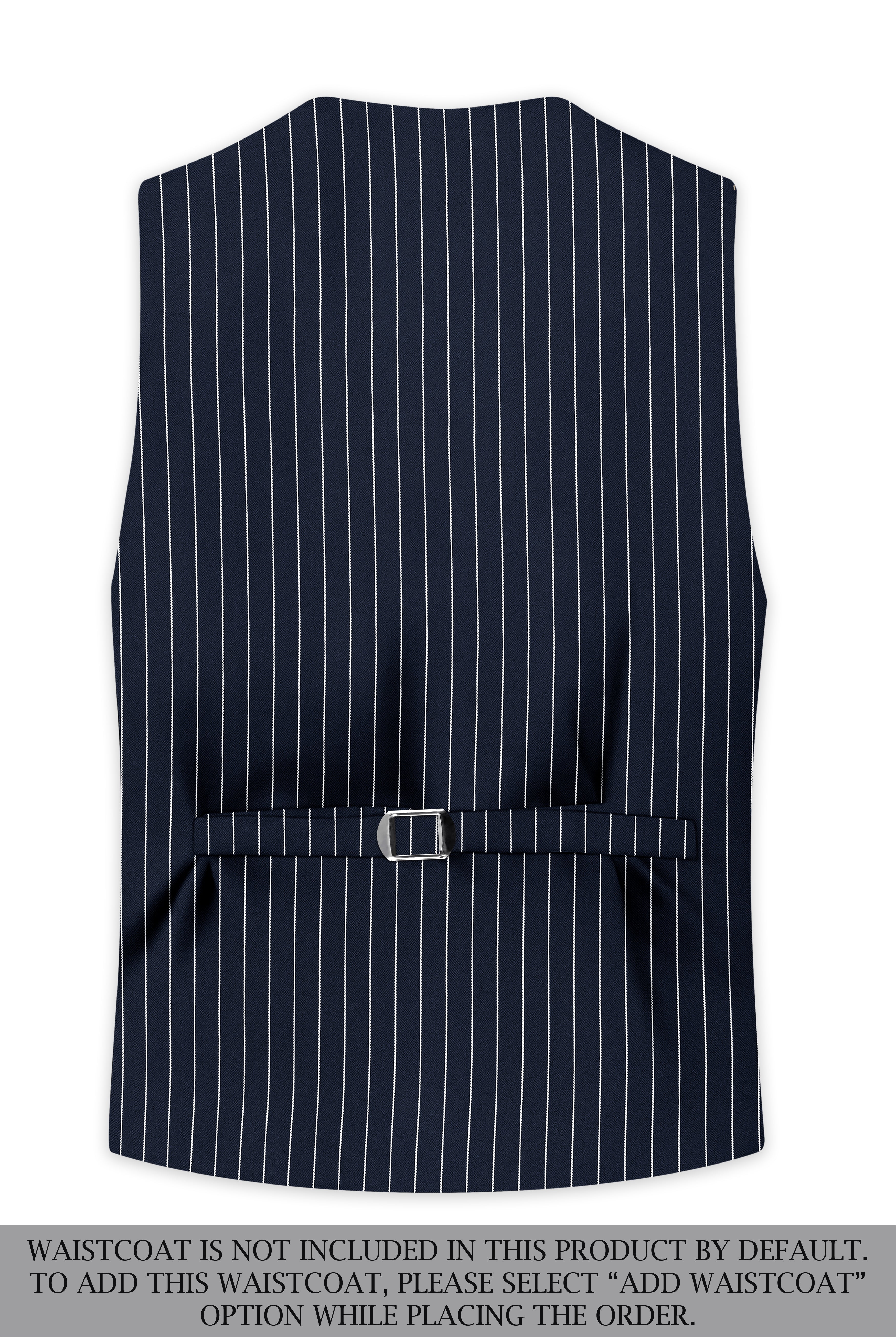 Echelon-Vulcan Blue Herringbone Striped Wool Rich Slight Stretch Single Breasted Suit