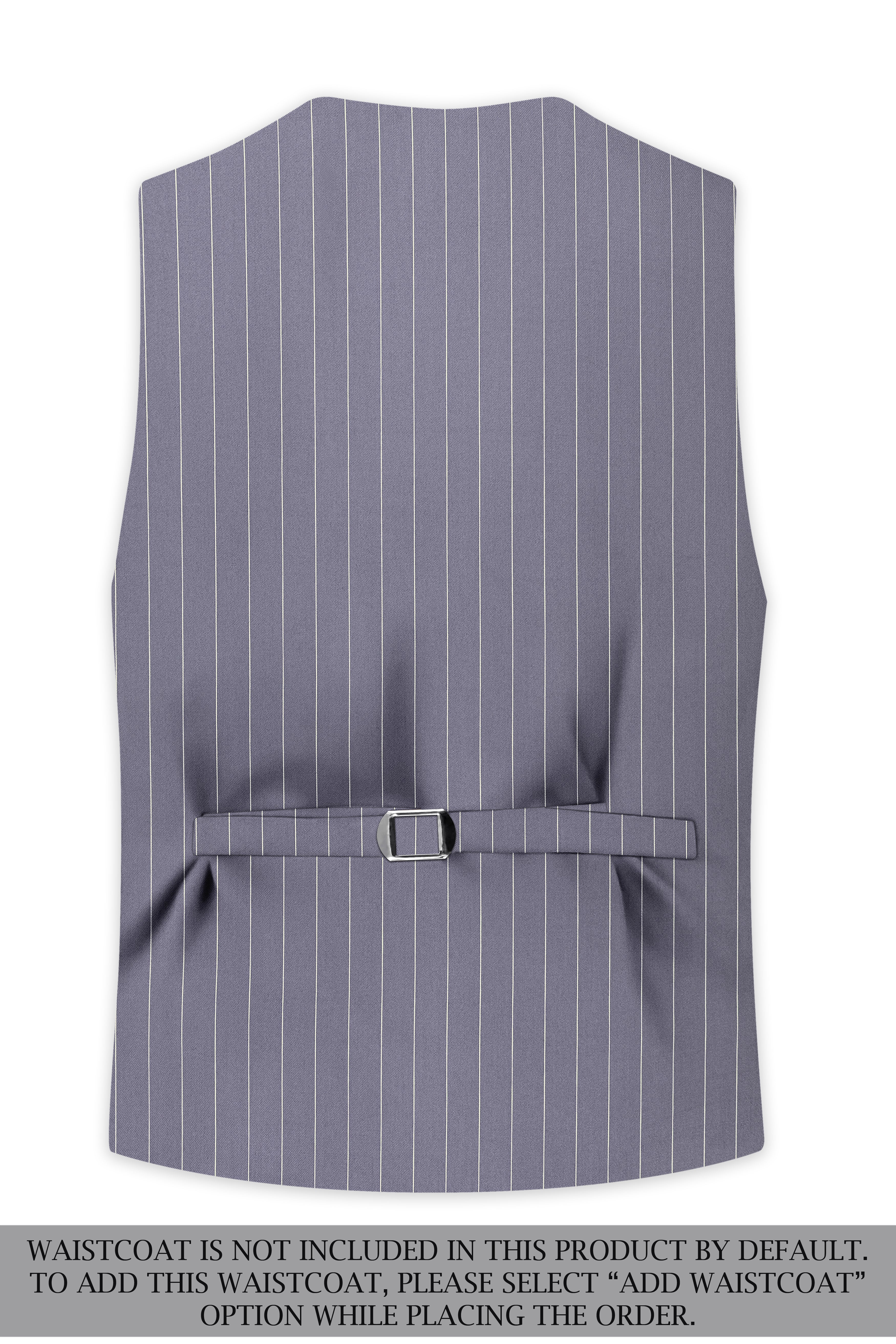 Regent-Mobster Gray And Bright White Chalk Striped Wool Rich Slight Stretch Single Breasted Suit