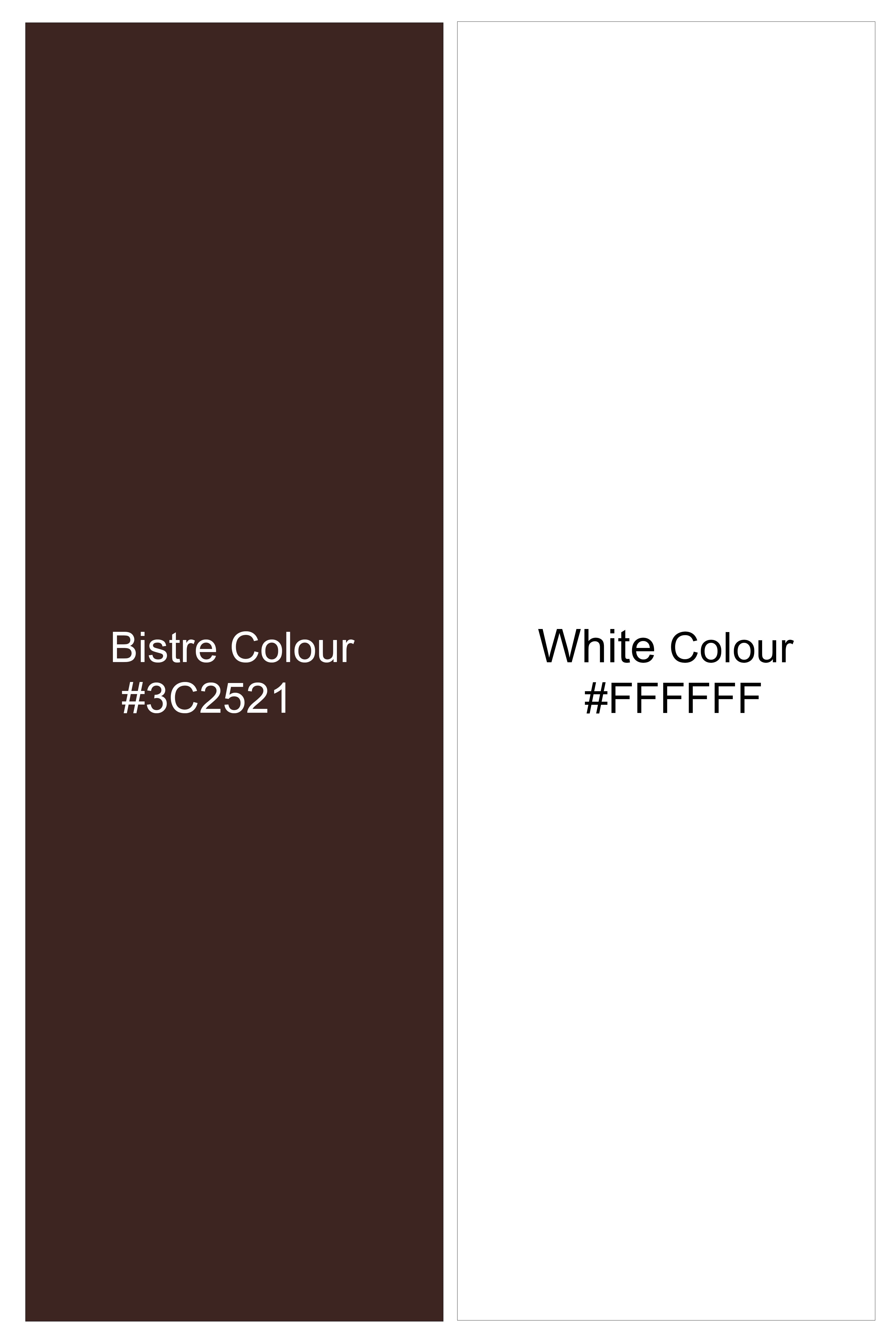 Bristol-Bistre Brown And Bright White Chalk Striped Wool Rich Slight Stretch Single Breasted Suit