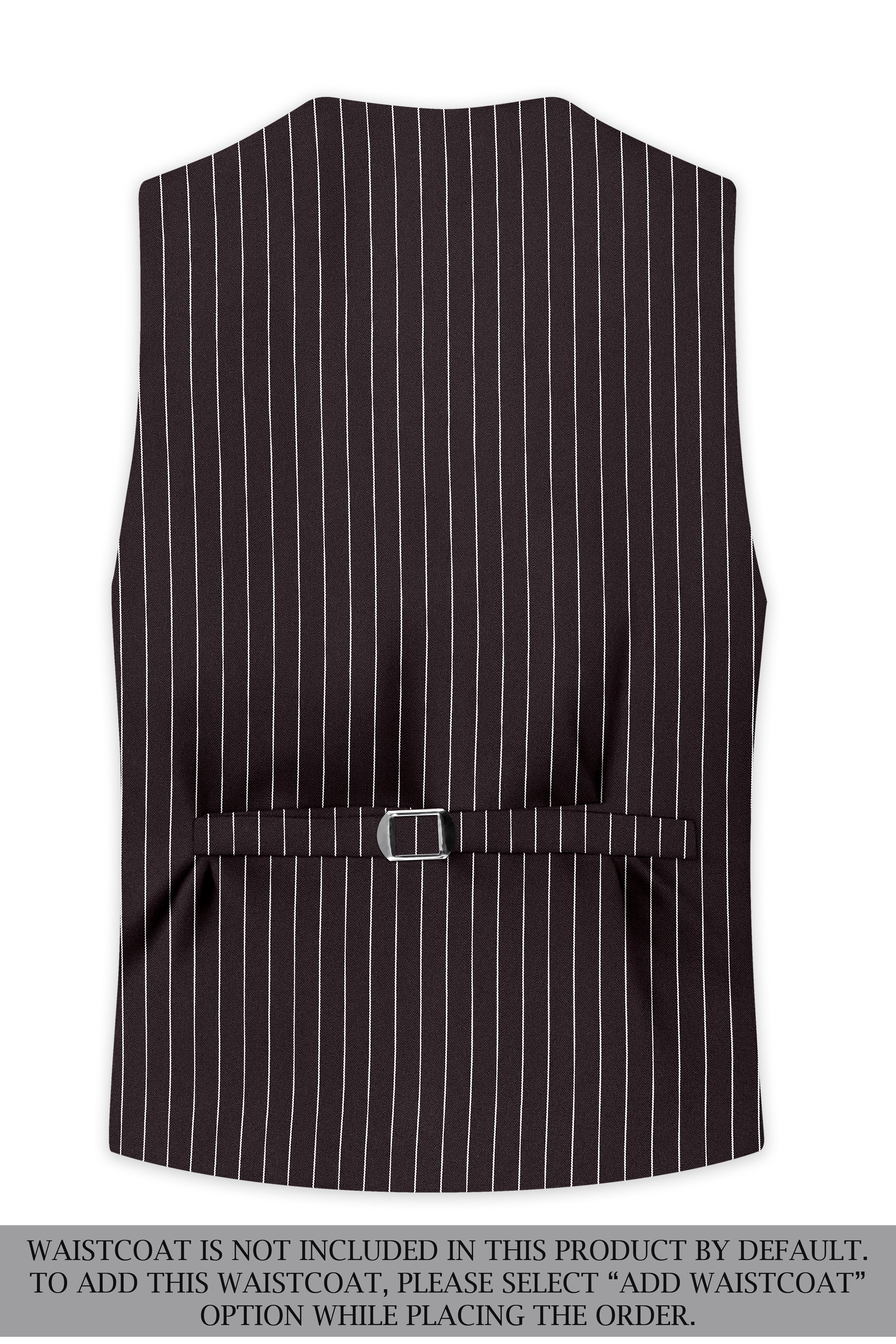 Volt-Thunder Brown Herringbone Striped Wool Rich Slight Stretch Single Breasted Suit