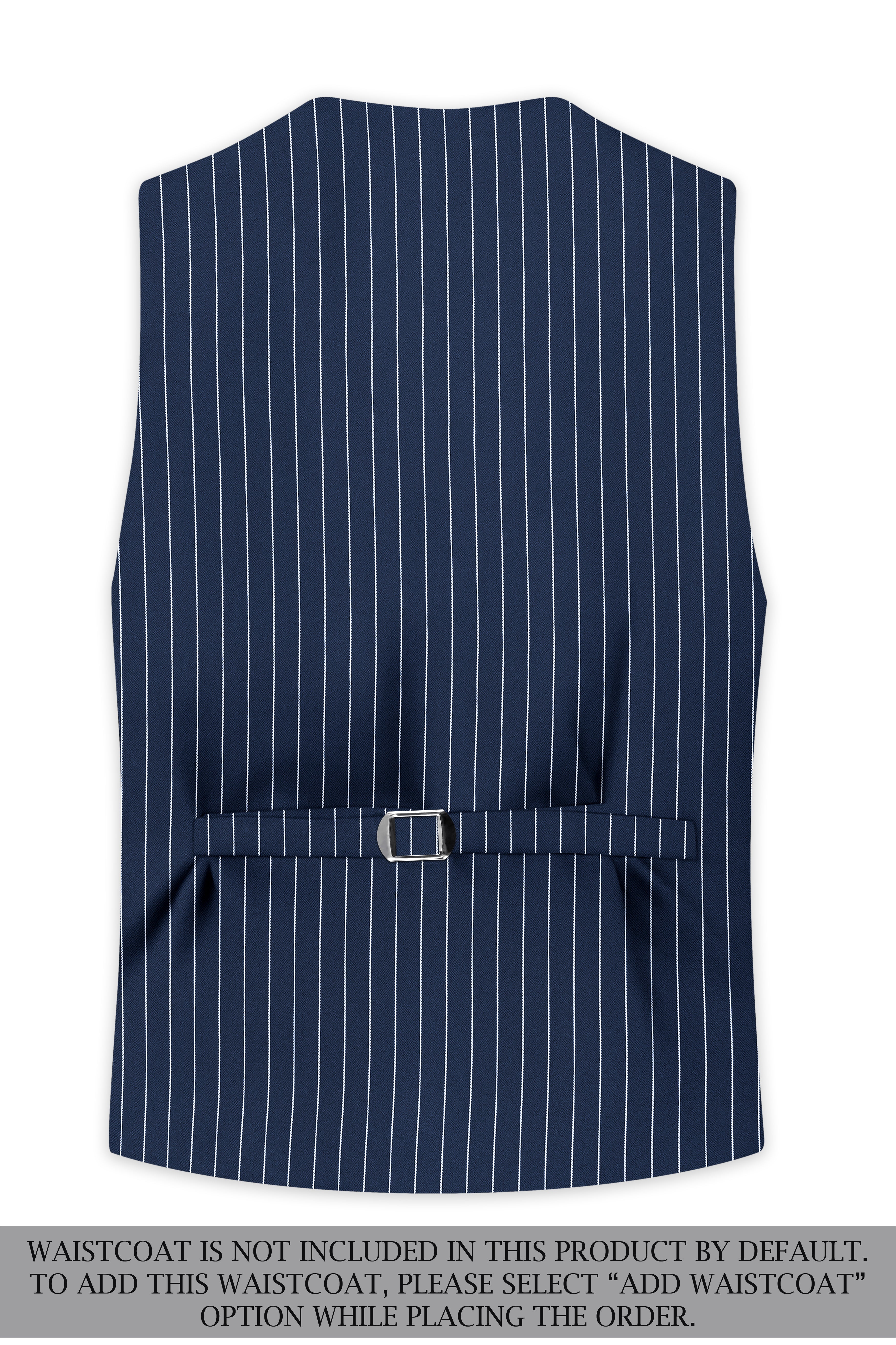 Astris-Space Blue Herringbone Striped Wool Rich Slight Stretch Single Breasted Suit