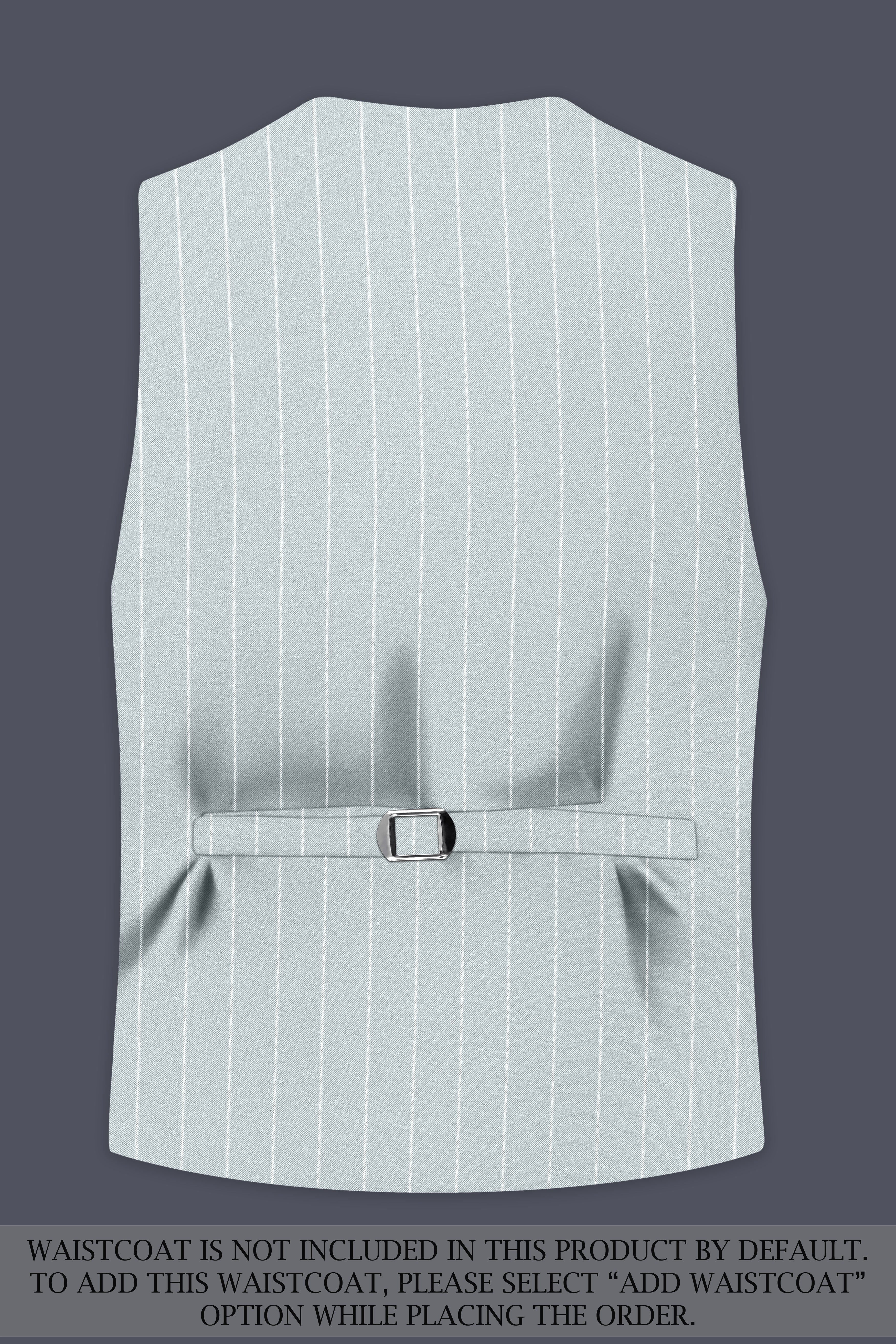 Slate-Tiara Gray And Bright White Chalk Striped Wool Rich Slight Stretch Single Breasted Suit
