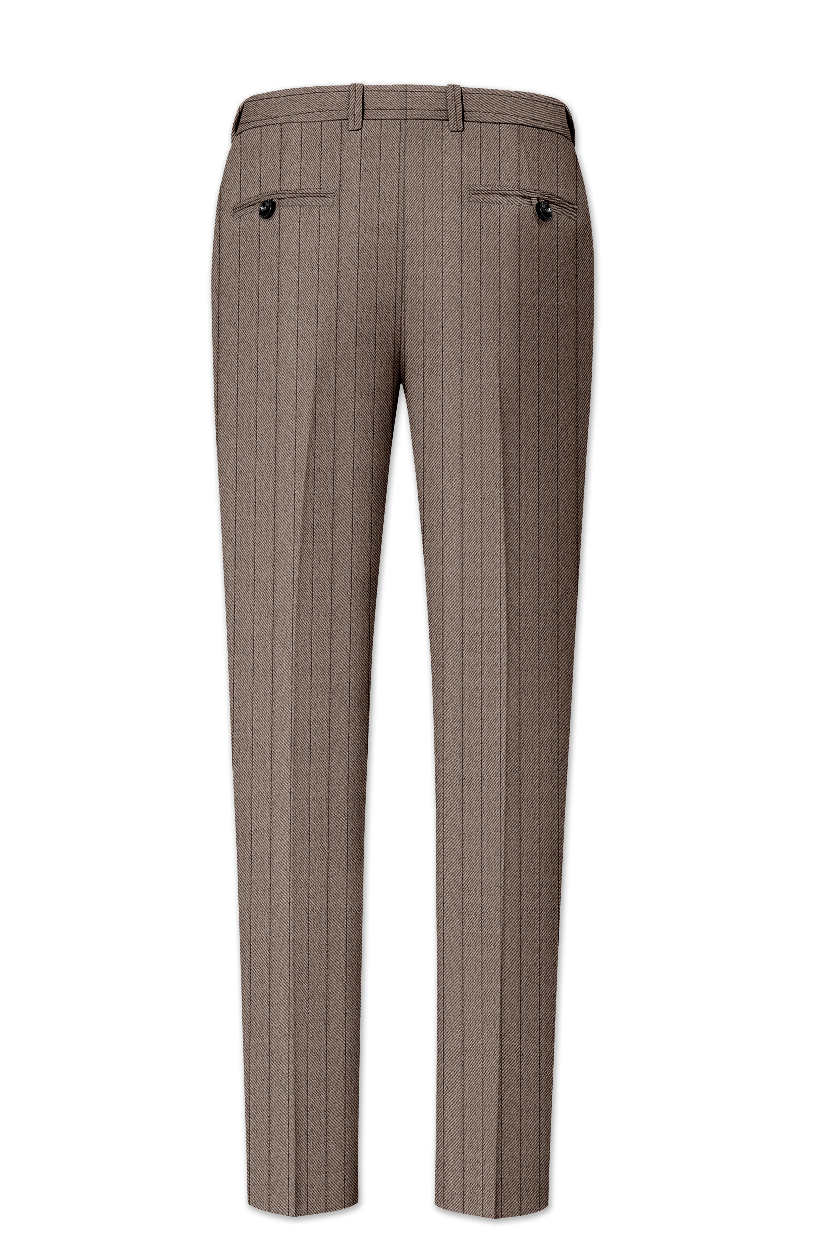 Obsidian-Fuscous Brown And Jade Black Chalk Striped Wool Rich Slight Stretch Single Breasted Suit