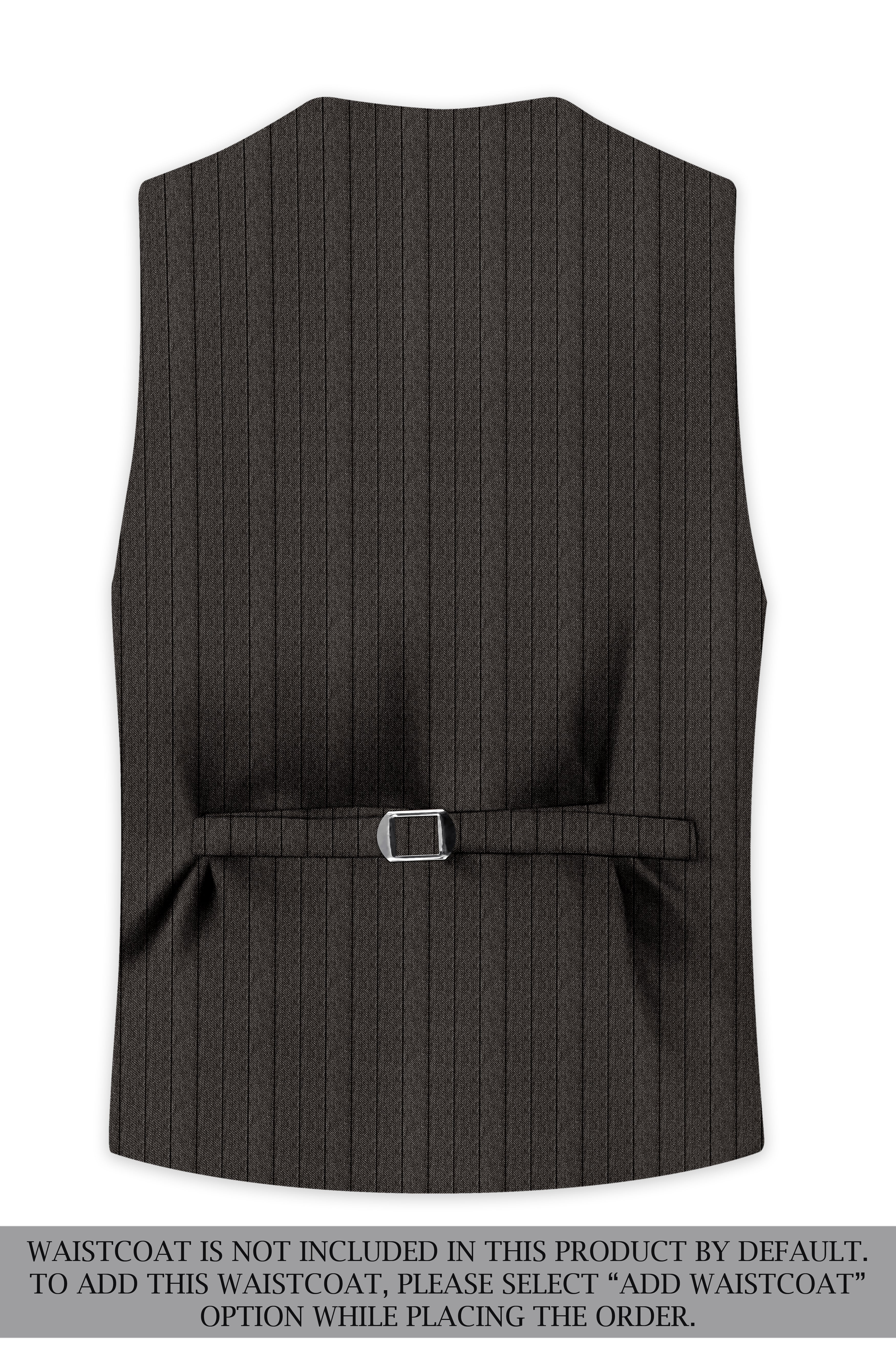 Heritage-Iridium Brown And Bright White Chalk Striped Wool Rich Slight Stretch Single Breasted Suit