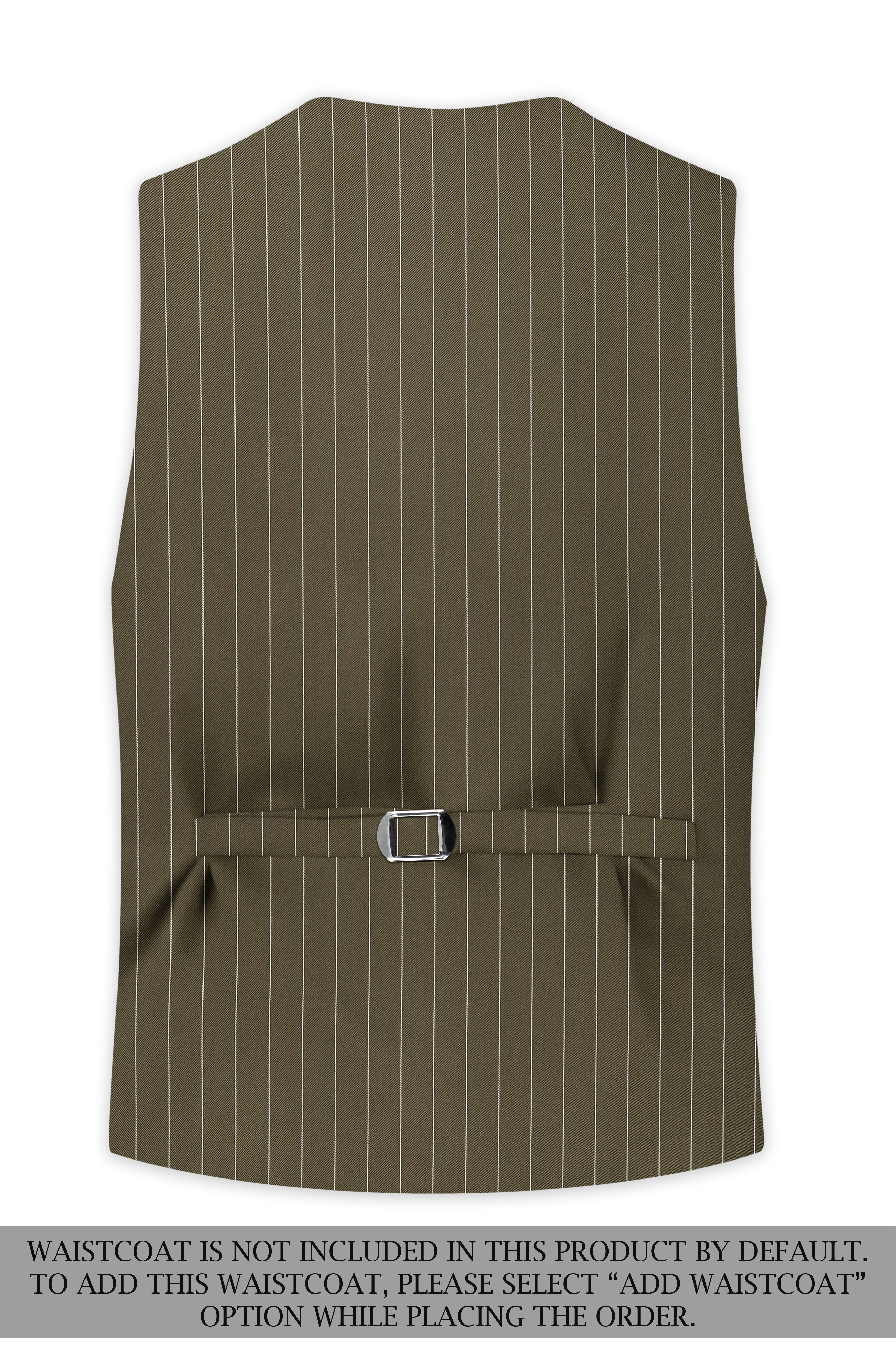 Pinacle-Hamlock Brown And Bright White Chalk Striped Wool Rich Slight Stretch Double Breasted Suit