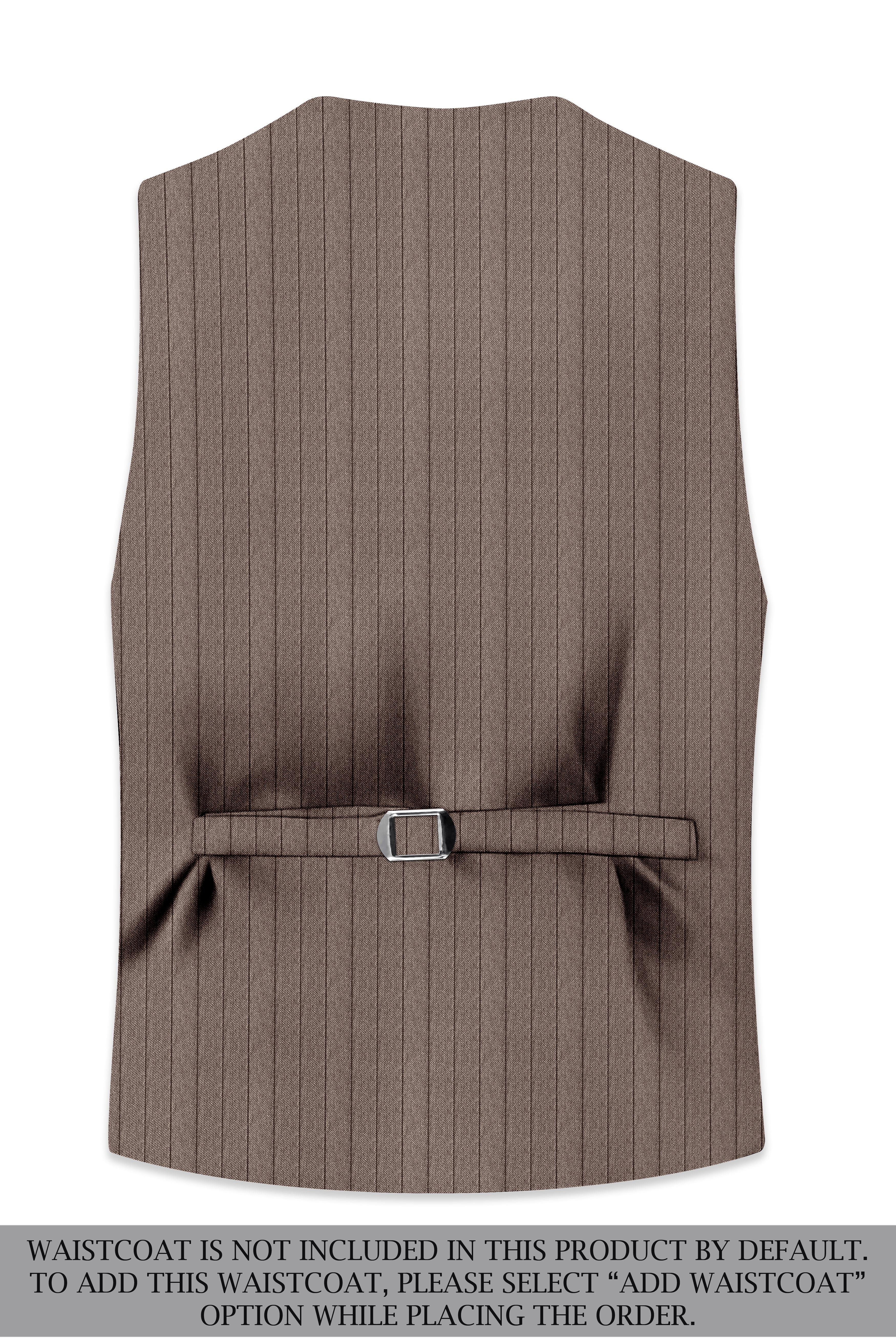 Obsidian-Fuscous Brown And Jade Black Chalk Striped Wool Rich Slight Stretch Double Breasted Suit