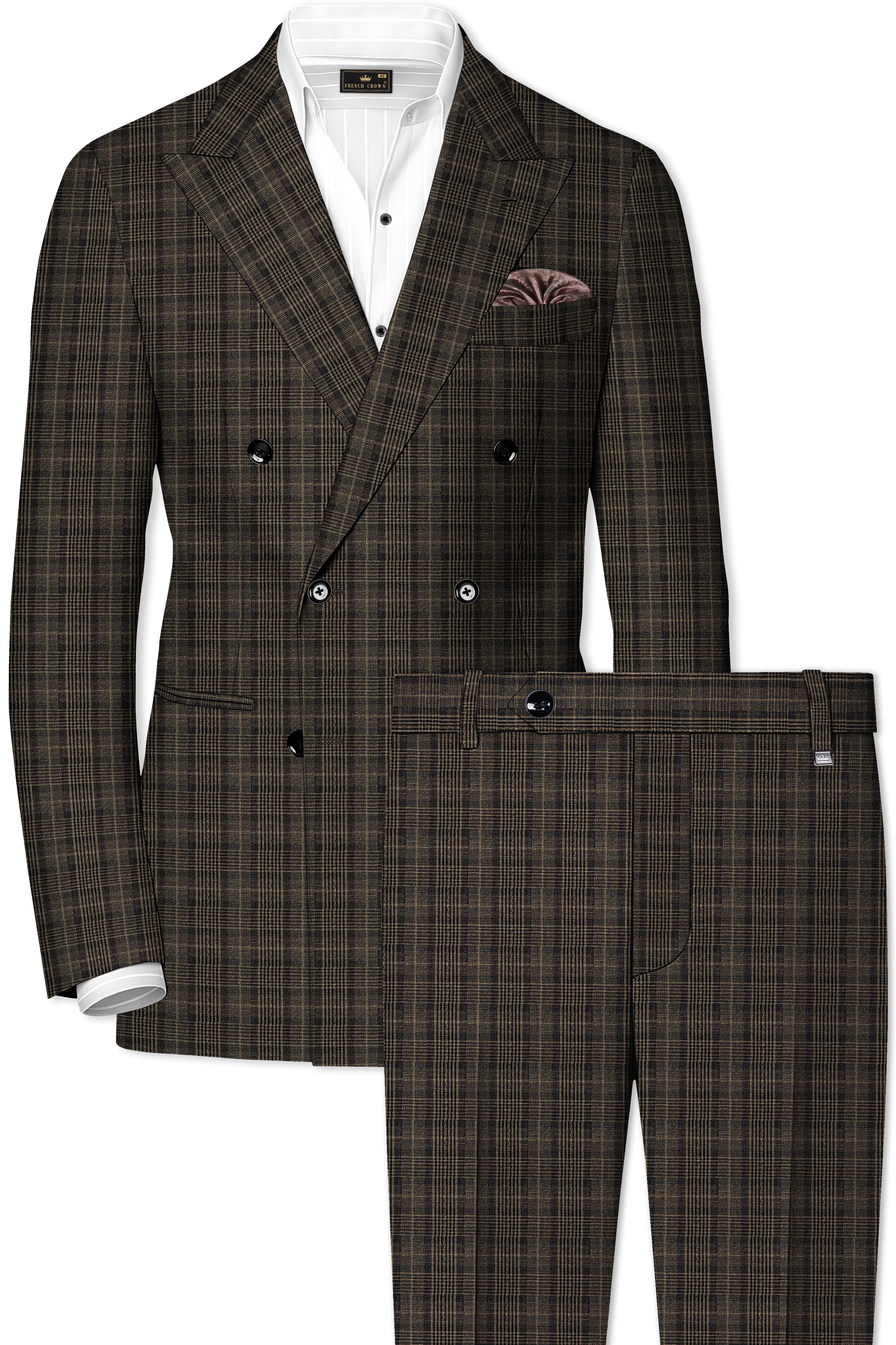Walnut Plaid Double Breasted Suit