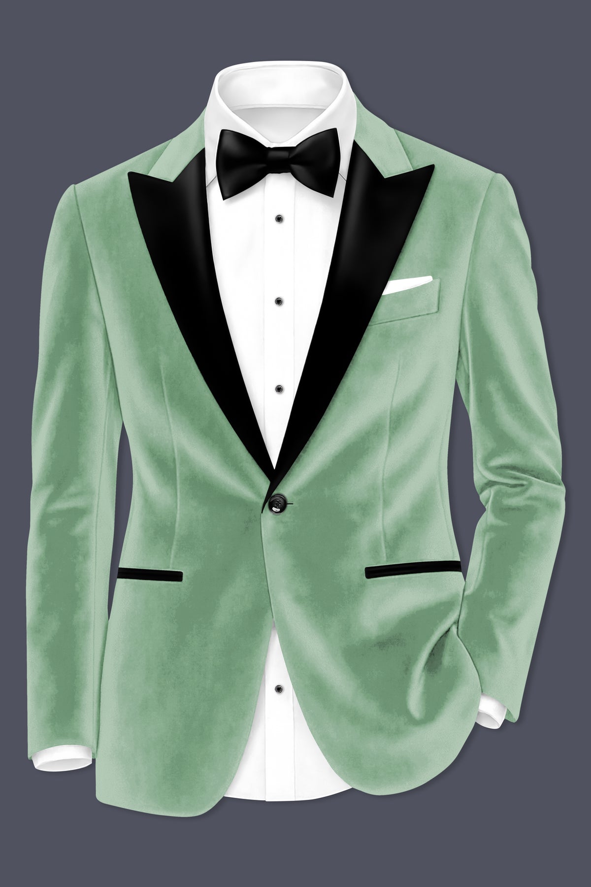 Nocturne-Amulet Green Velvet Peak Lapel Tuxedo Suit