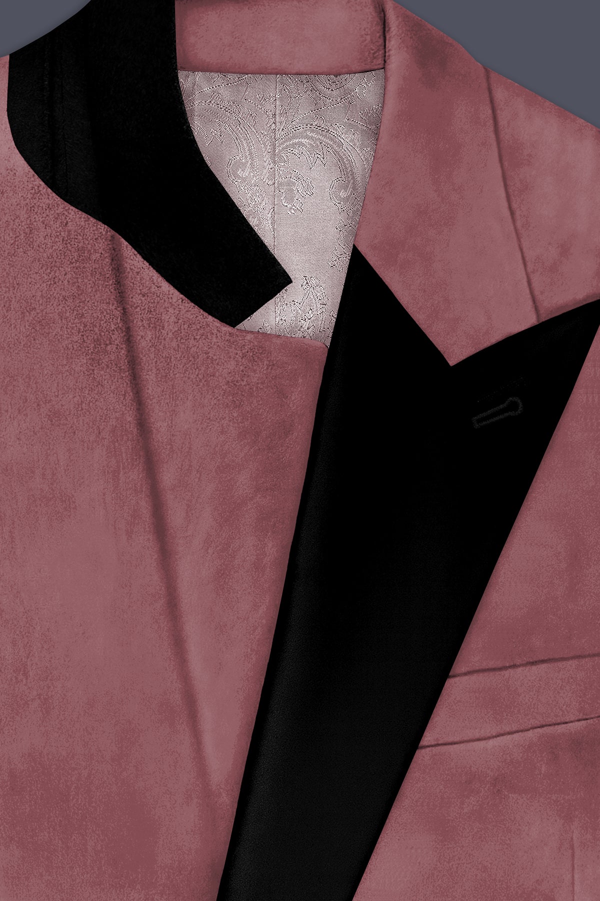 Blush-Pastel Peach Velvet Peak Lapel Tuxedo Suit
