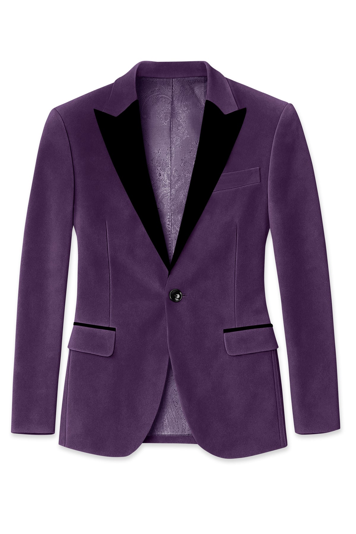 Regal-Royal Purple Velvet Peak Lapel Tuxedo Suit
