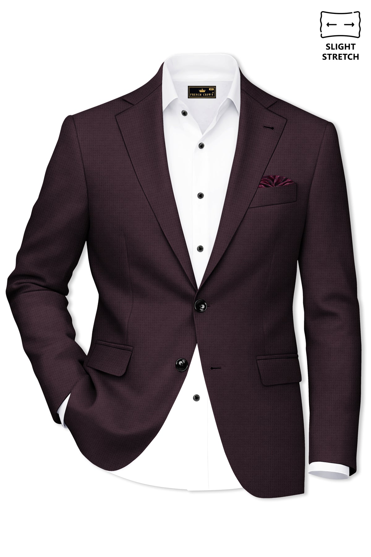 Velaris-Thunder Purple Diamond Textured Wool Rich Slight Stretch Single Breasted Suit