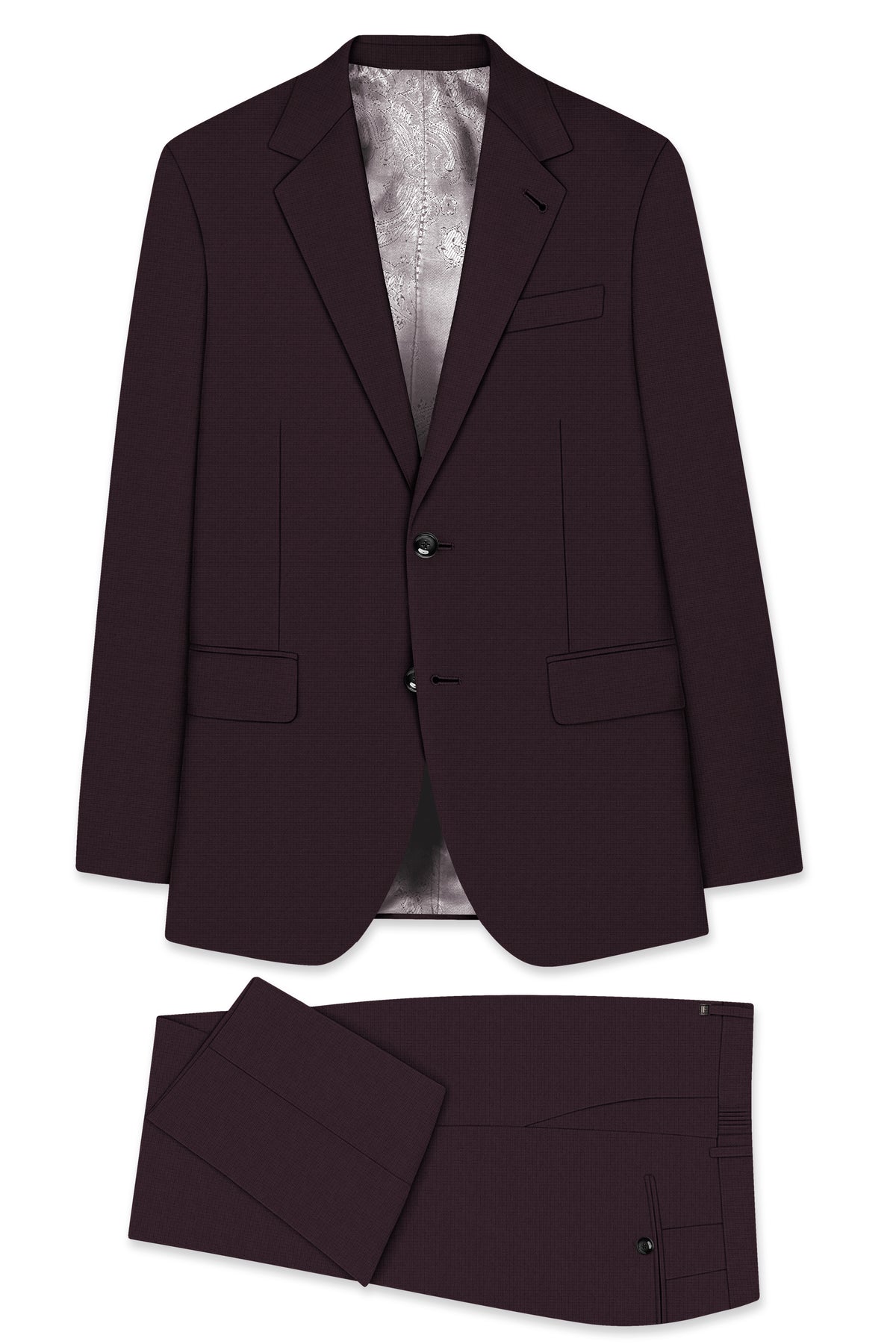 Velaris-Thunder Purple Diamond Textured Wool Rich Slight Stretch Single Breasted Suit