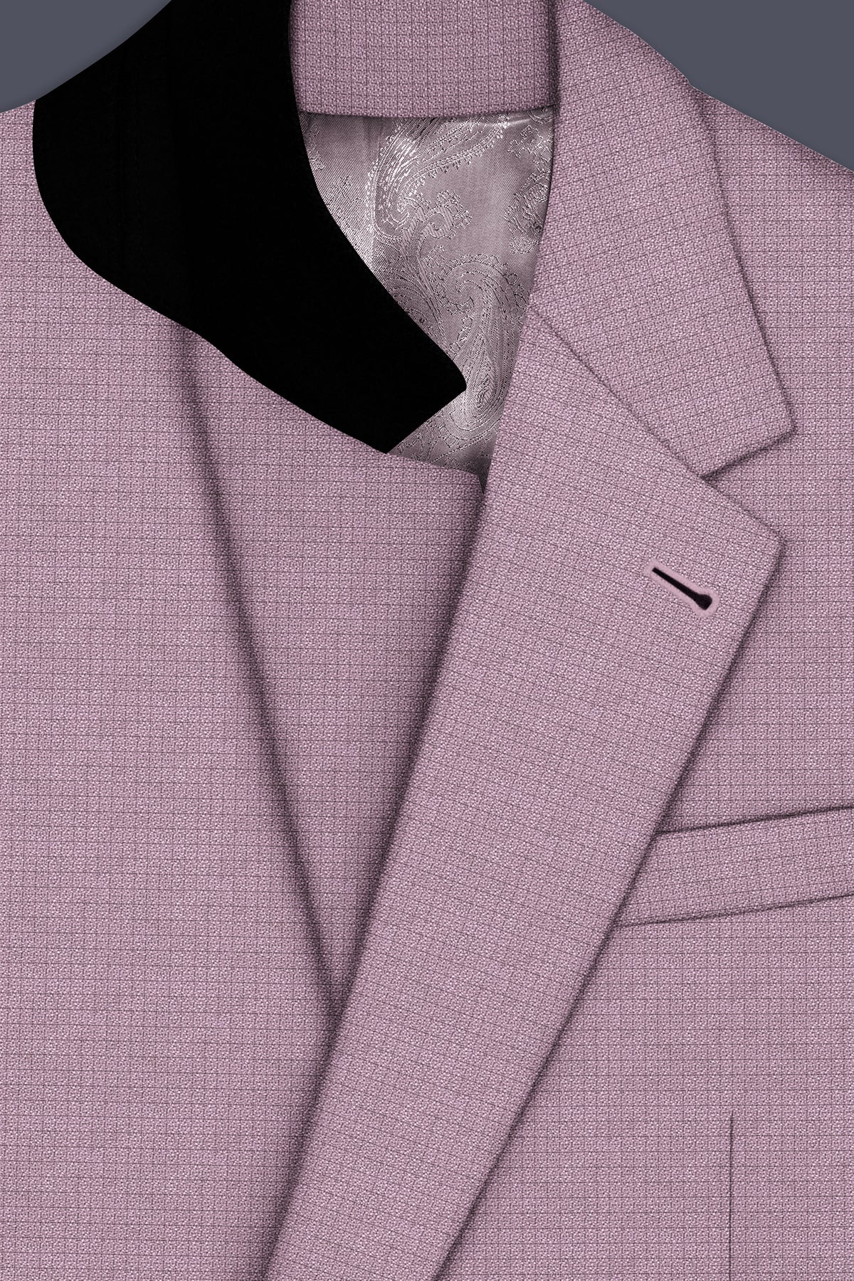 Regalia-Mountbatten Pink Diamond Textured Wool Rich Slight Stretch Single Breasted Suit