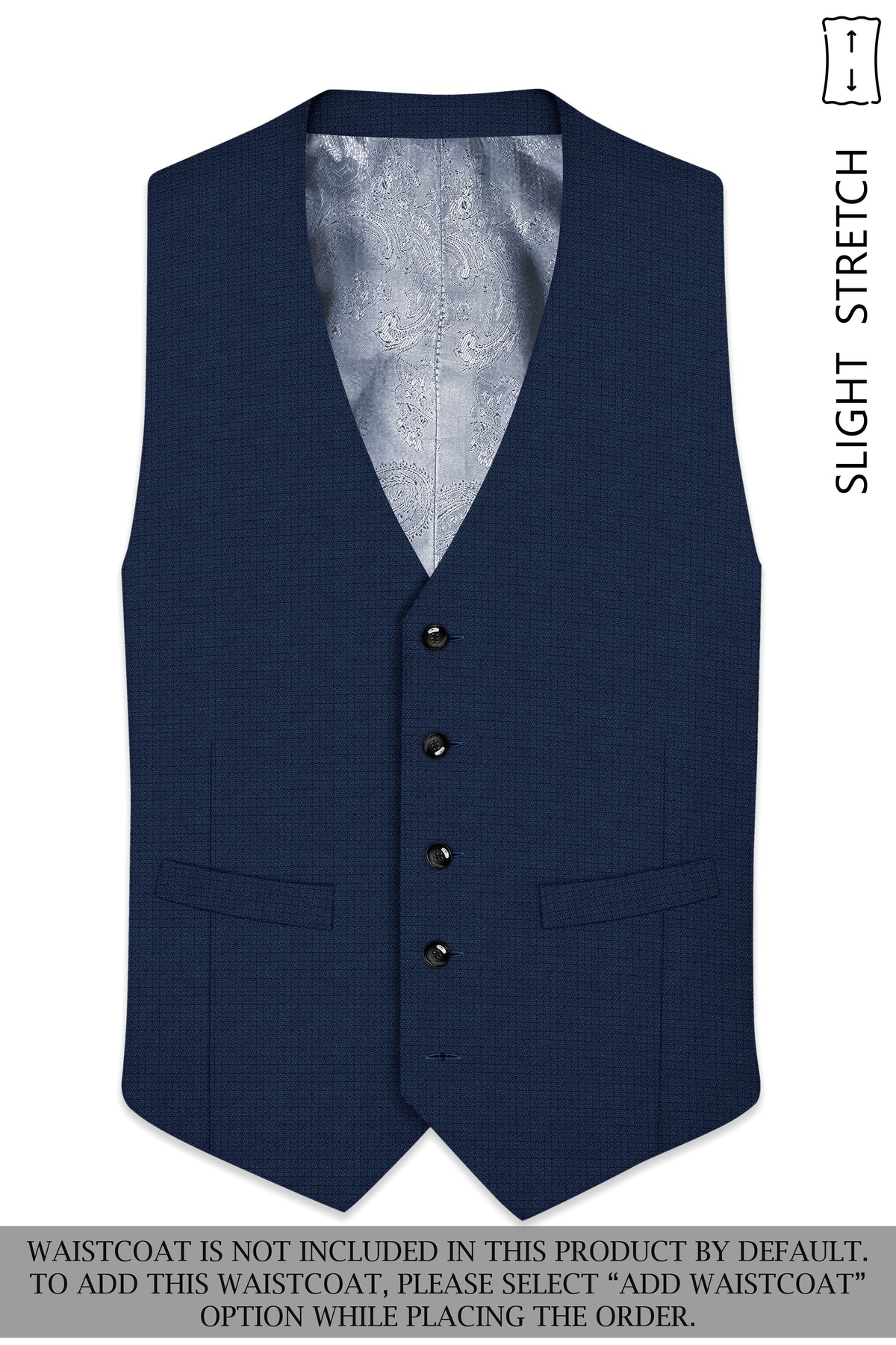 Regent-Ebony Blue Diamond Textured Wool Rich Slight Stretch Single Breasted Suit