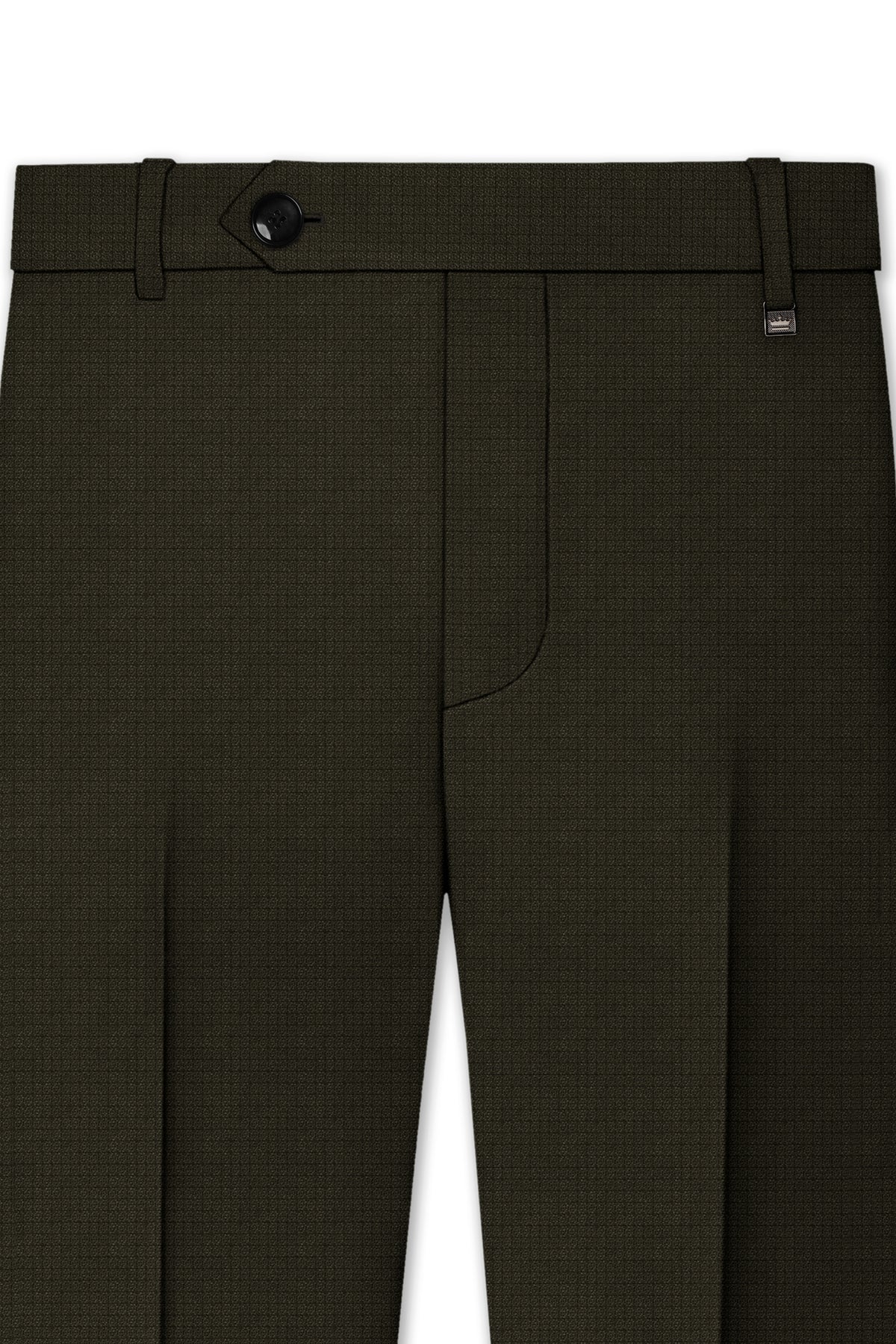 Prestige-Zeus Green Diamond Textured Wool Rich Slight Stretch Single Breasted Suit