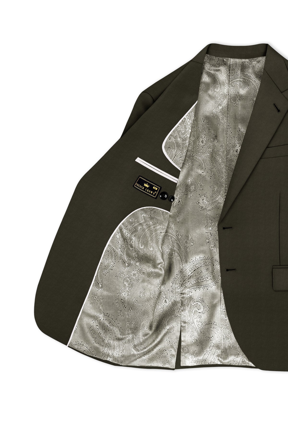 Prestige-Zeus Green Diamond Textured Wool Rich Slight Stretch Single Breasted Suit