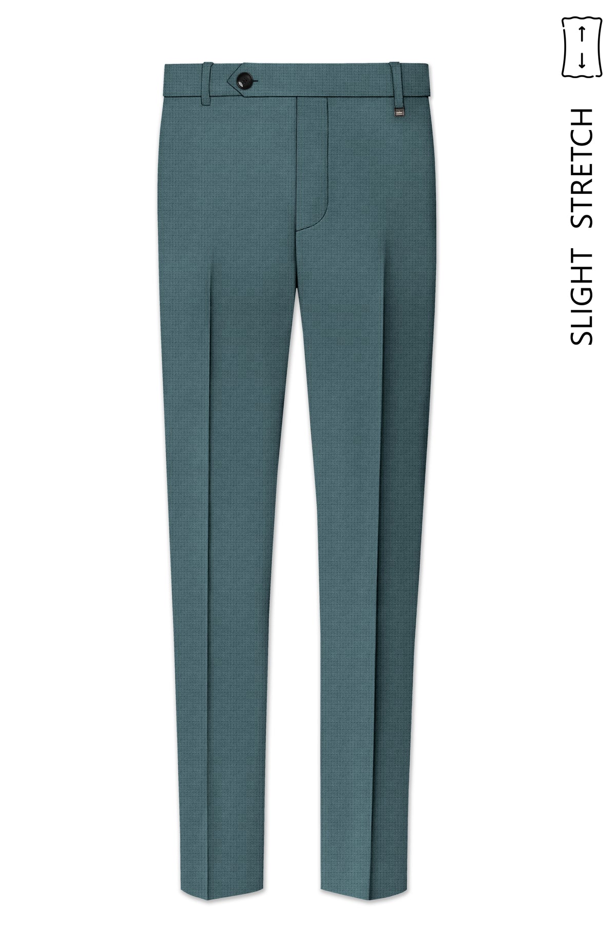 Viridian-Beetle Green Diamond Textured Wool Rich Slight Stretch Single Breasted Suit