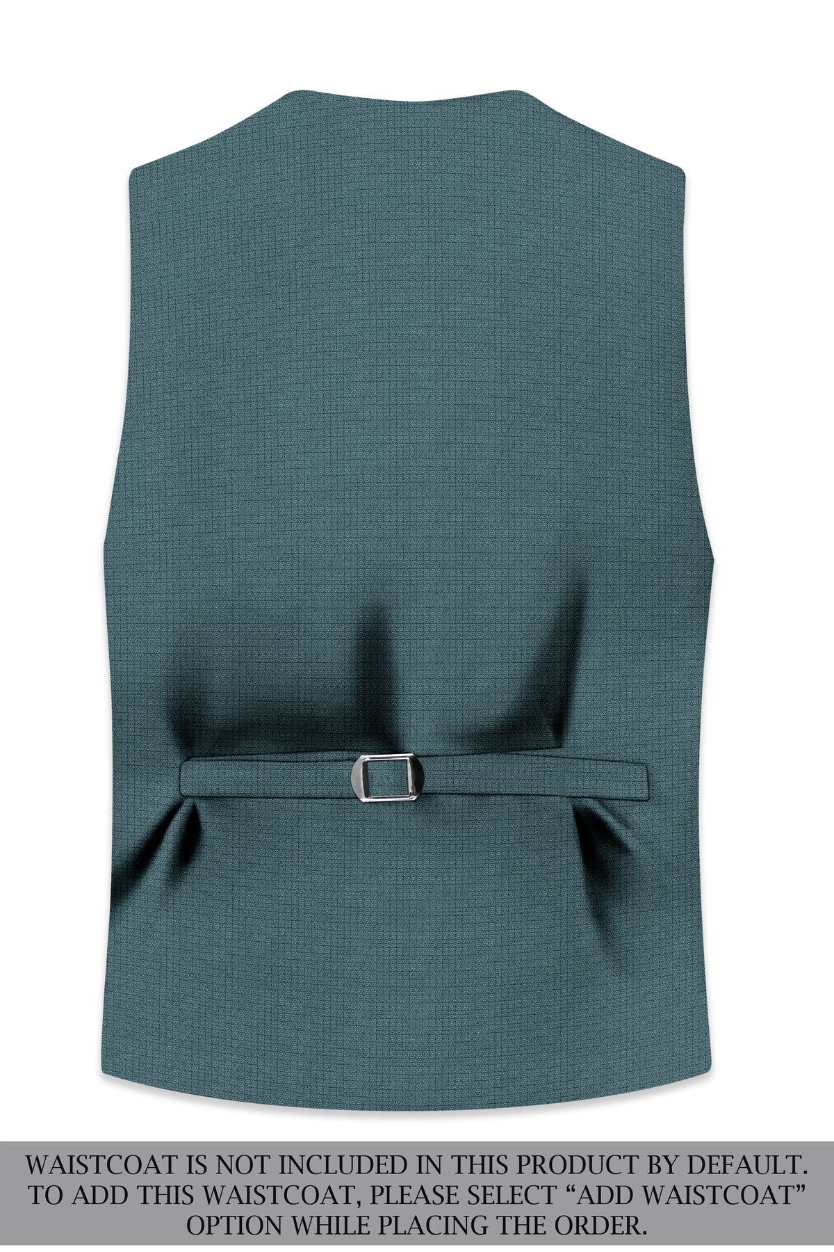 Viridian-Beetle Green Diamond Textured Wool Rich Slight Stretch Single Breasted Suit