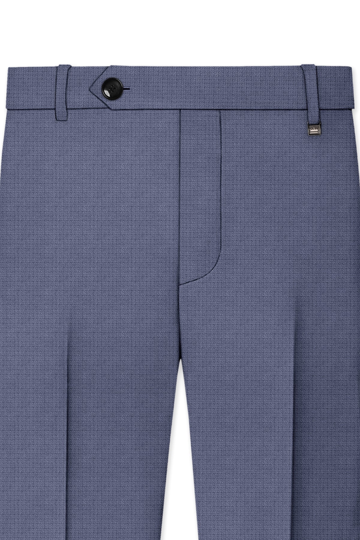 Graphite-Shuttle Gray Diamond Textured Wool Rich Slight Stretch Double Breasted Suit