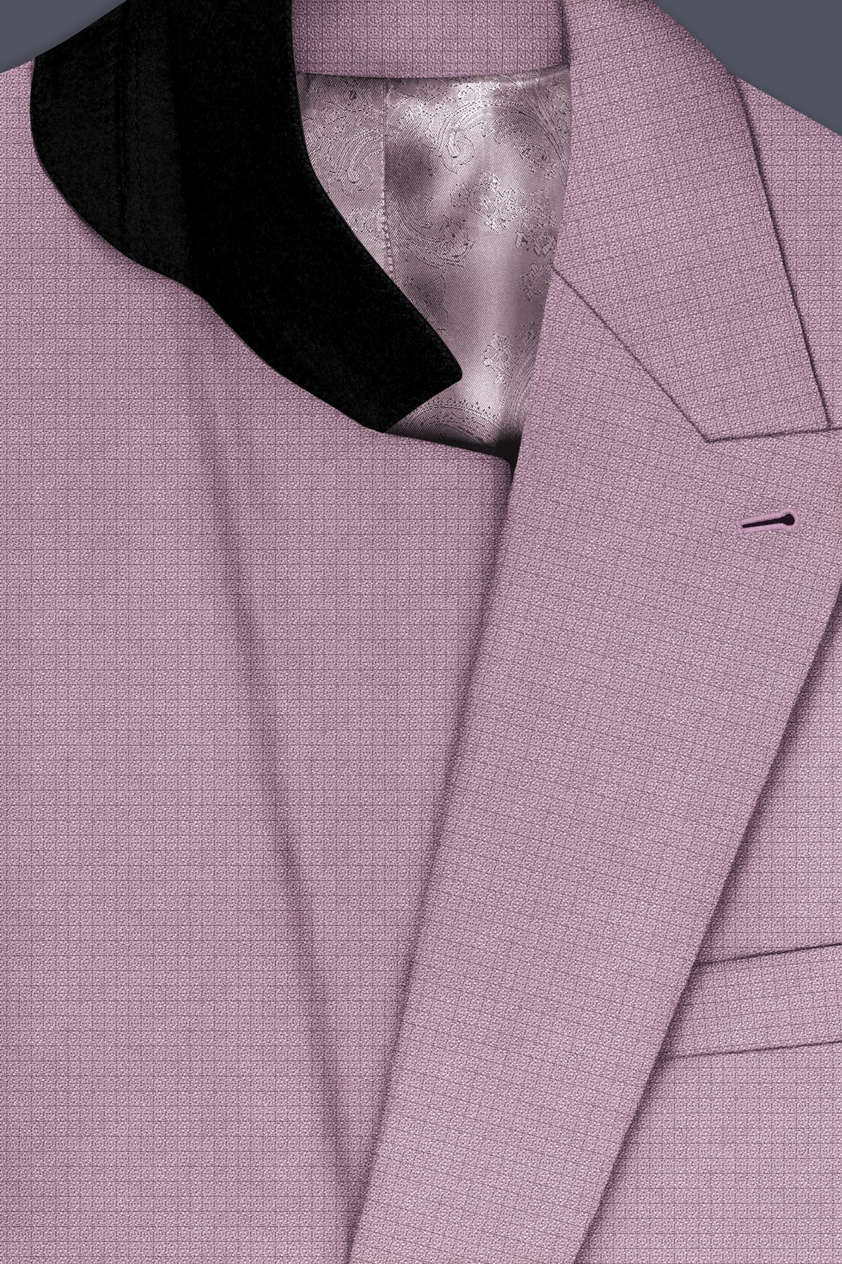 Regalia-Mountbatten Pink Diamond Textured Wool Rich Slight Stretch Double Breasted Suit