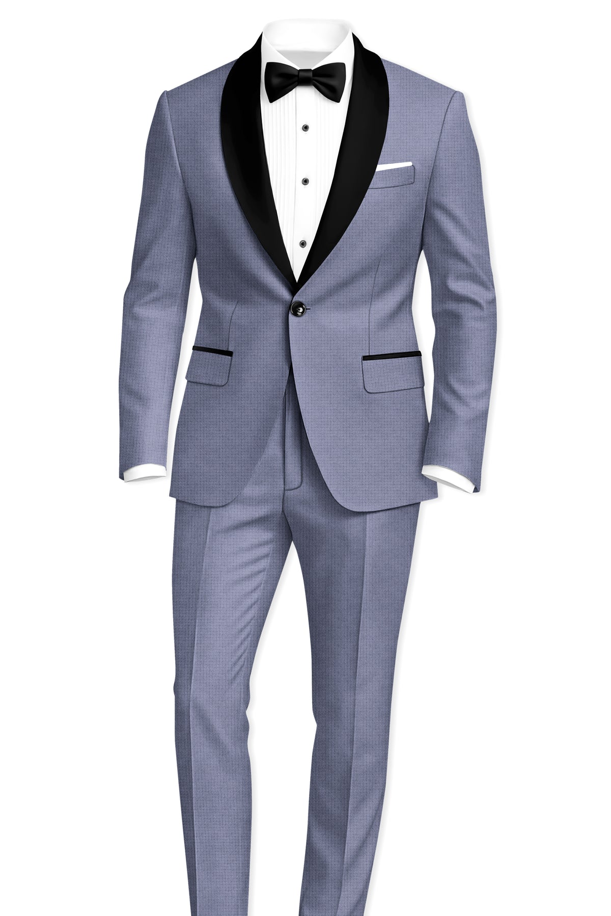 Graphite-Shuttle Gray Diamond Textured Wool Rich Slight Stretch Tuxedo Suit