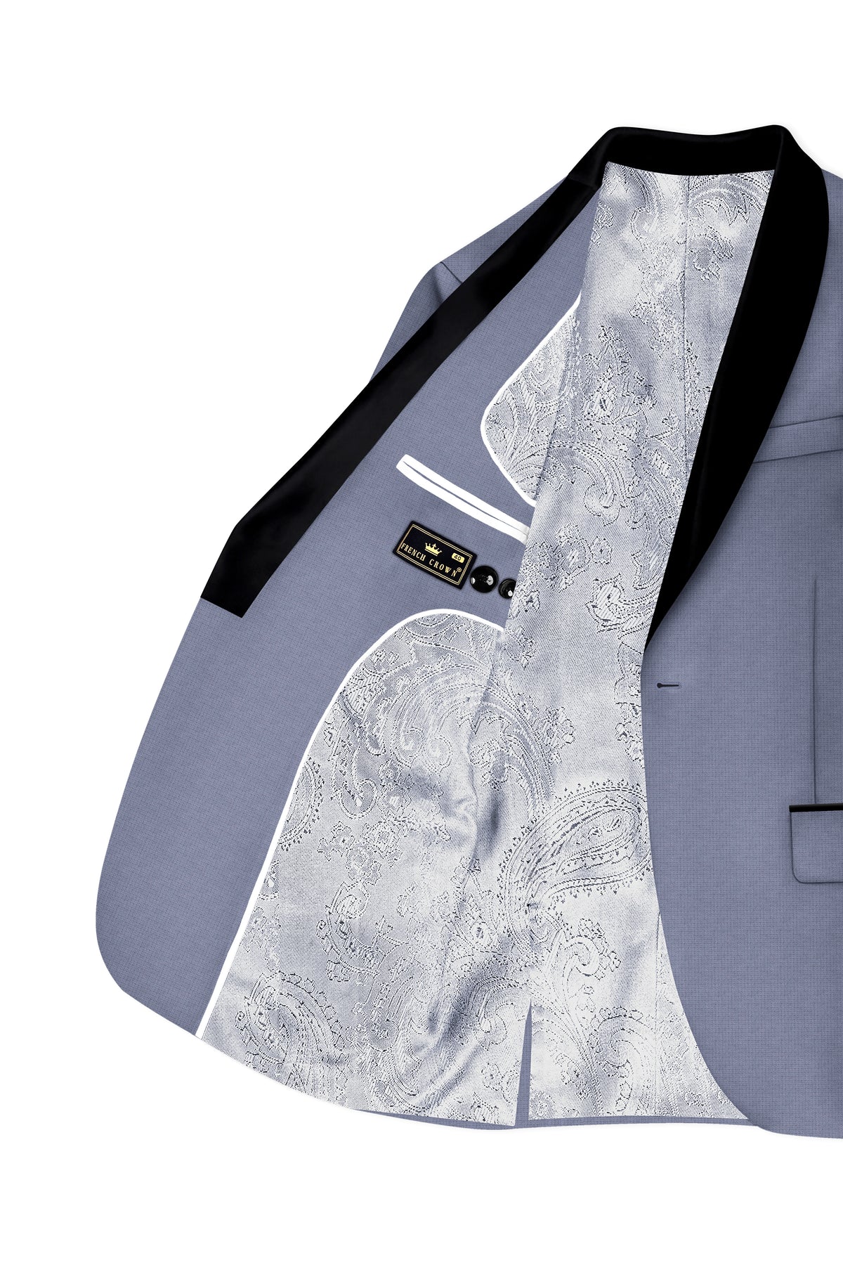 Graphite-Shuttle Gray Diamond Textured Wool Rich Slight Stretch Tuxedo Suit