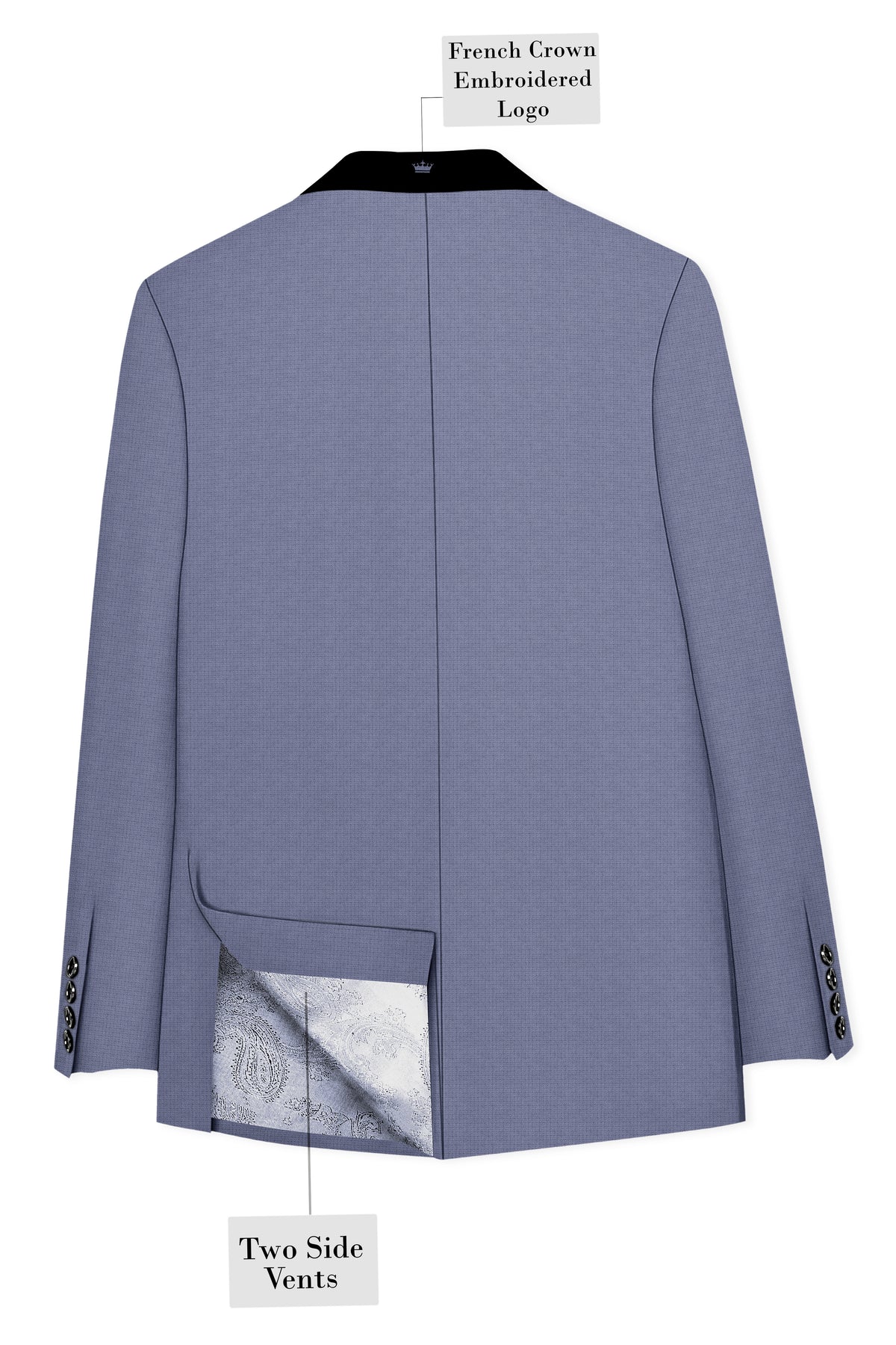Graphite-Shuttle Gray Diamond Textured Wool Rich Slight Stretch Tuxedo Suit
