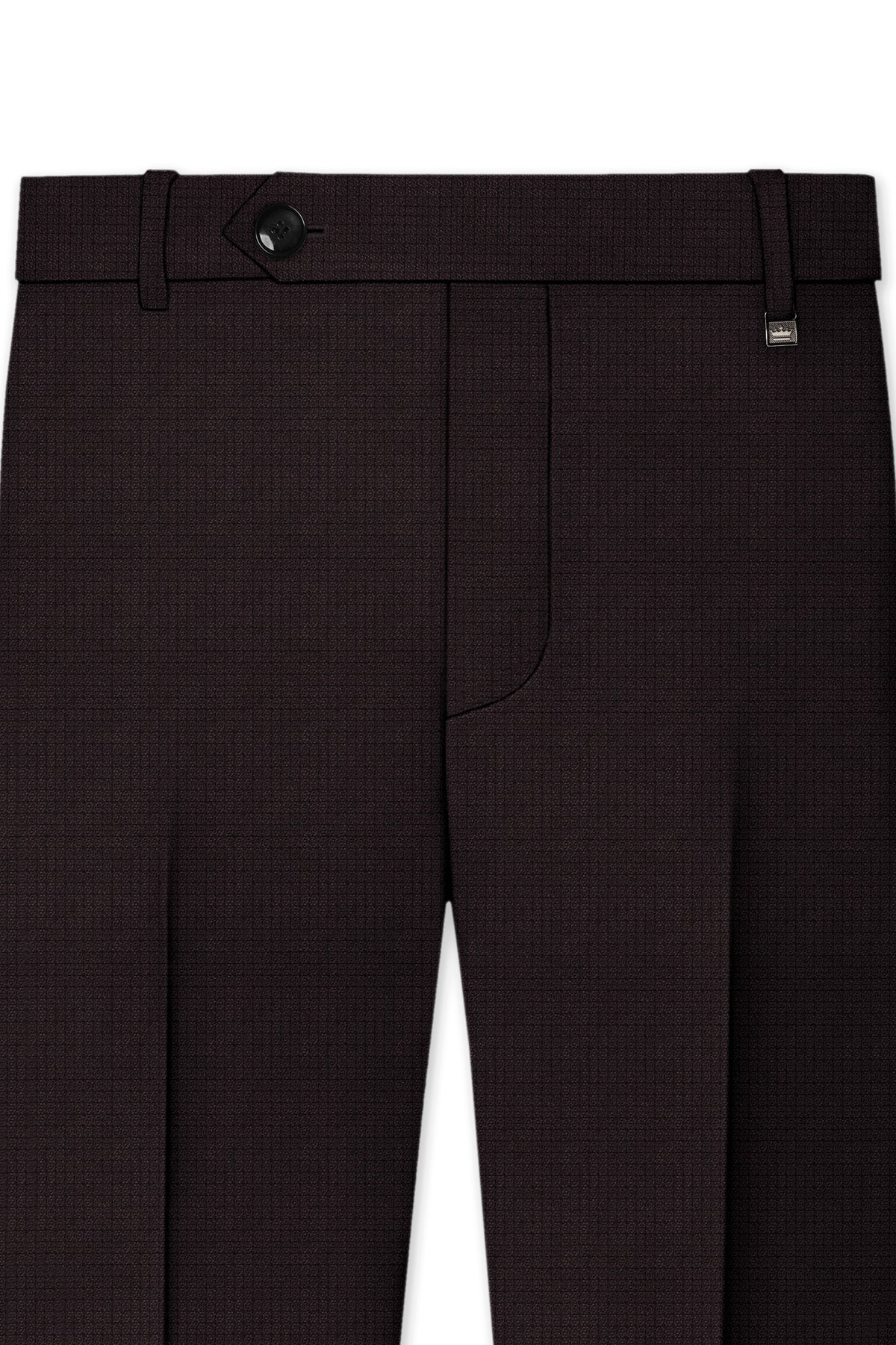 Regency-Cocoa Brown Diamond Textured Wool Rich Slight Stretch Tuxedo Suit