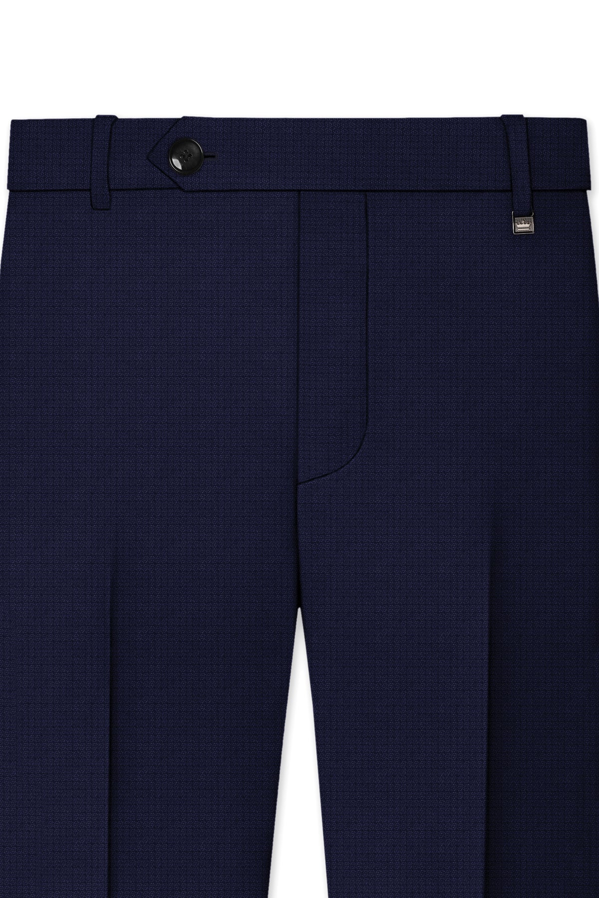 Nocturne-Mirage Navy Diamond Textured Wool Rich Slight Stretch Tuxedo Suit