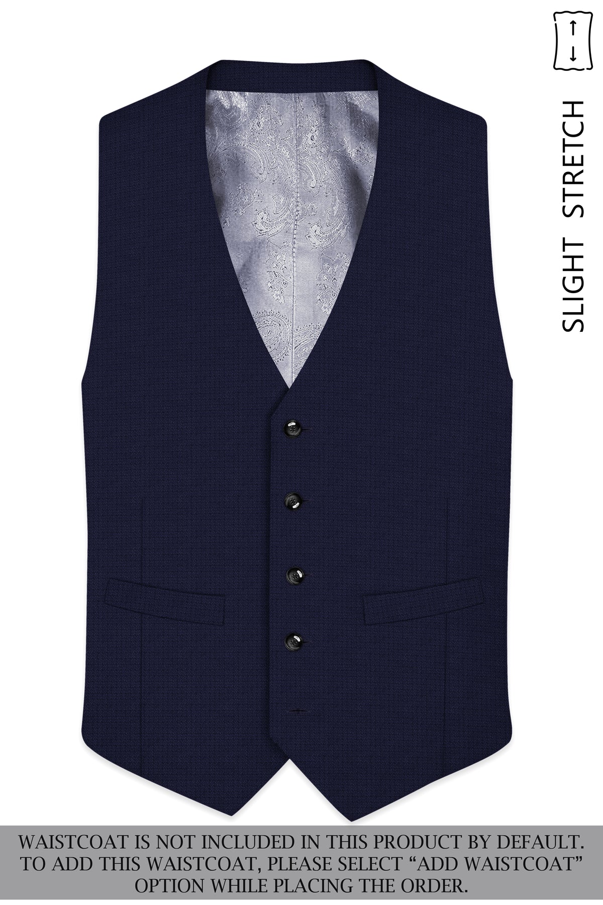 Nocturne-Mirage Navy Diamond Textured Wool Rich Slight Stretch Tuxedo Suit