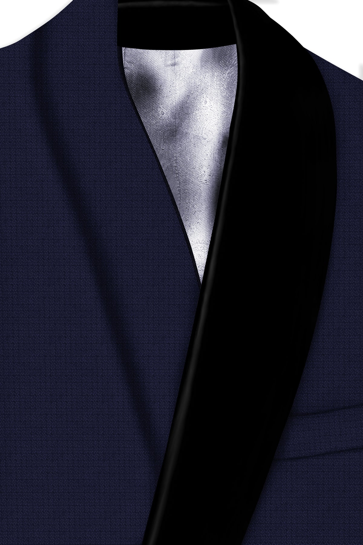 Nocturne-Mirage Navy Diamond Textured Wool Rich Slight Stretch Tuxedo Suit